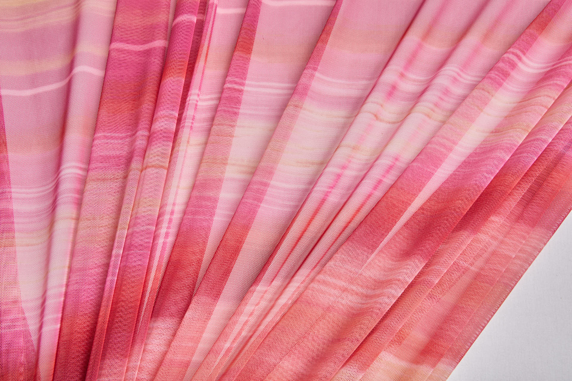 Stretch Tulle - Sunset Mesh - Pink and Orange fabric, image 6 of 15