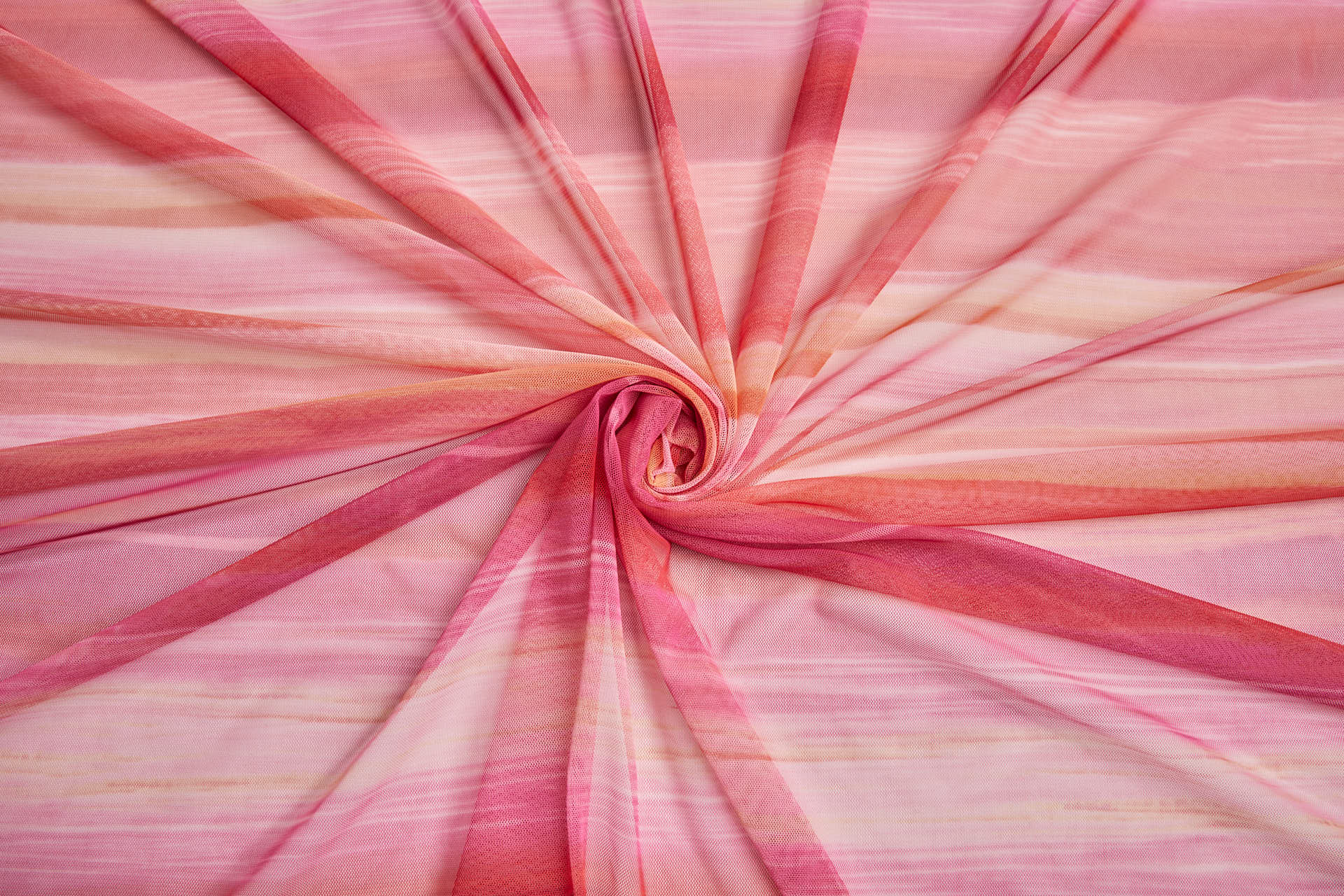 Stretch Tulle - Sunset Mesh - Pink and Orange fabric, image 7 of 15