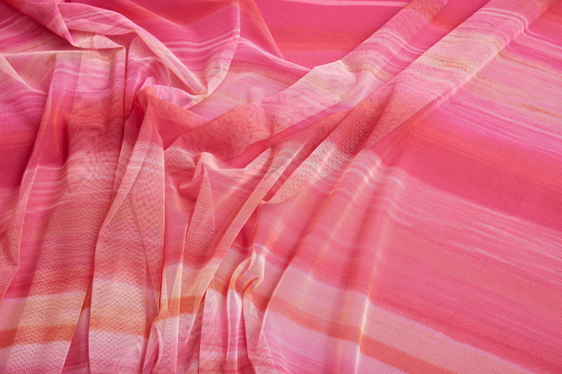 Stretch Tulle - Sunset Mesh - Pink and Orange fabric, image 10 of 15