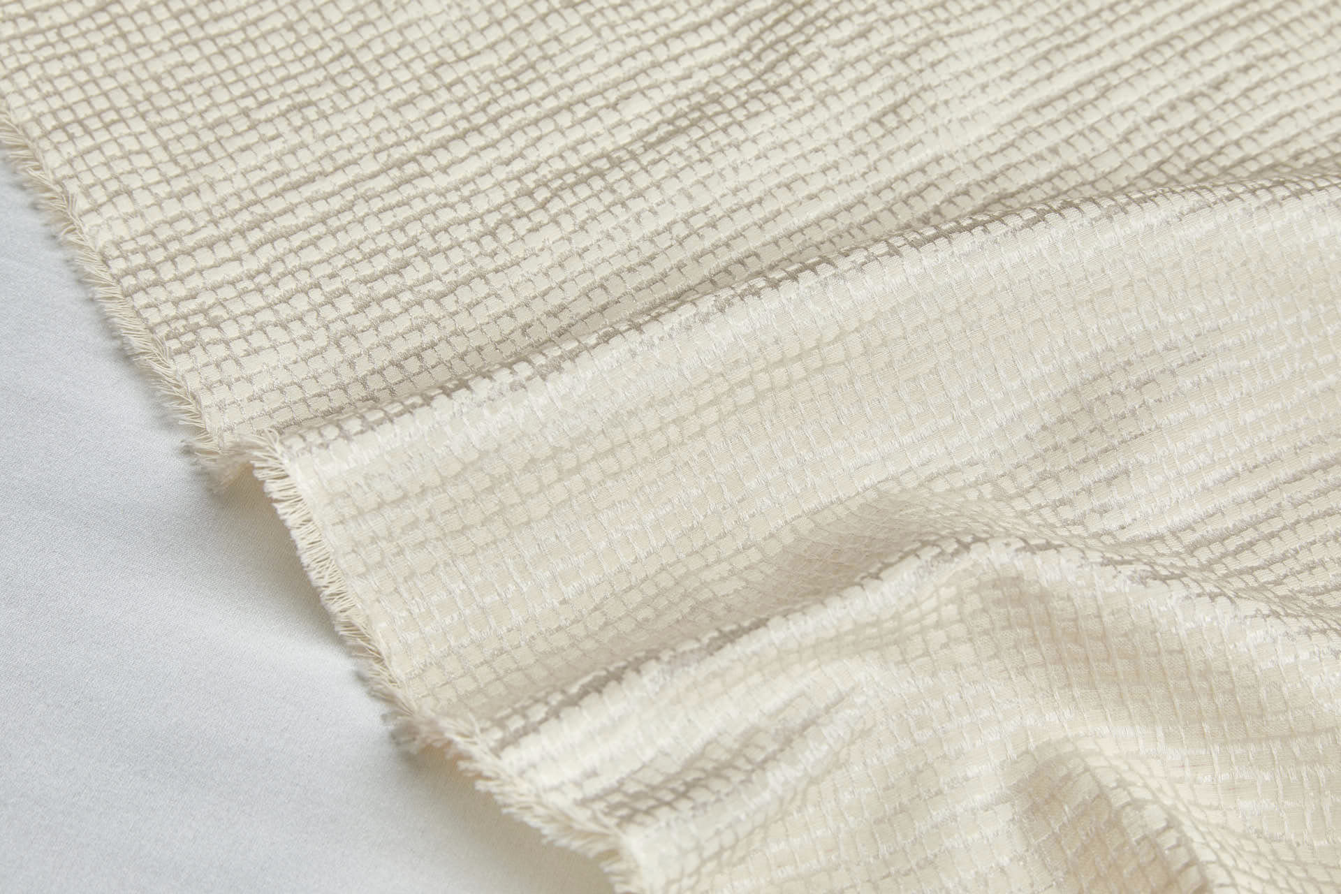 Textured Reversible Jacquard - Cream and Ivory fabric, image 6 of 9