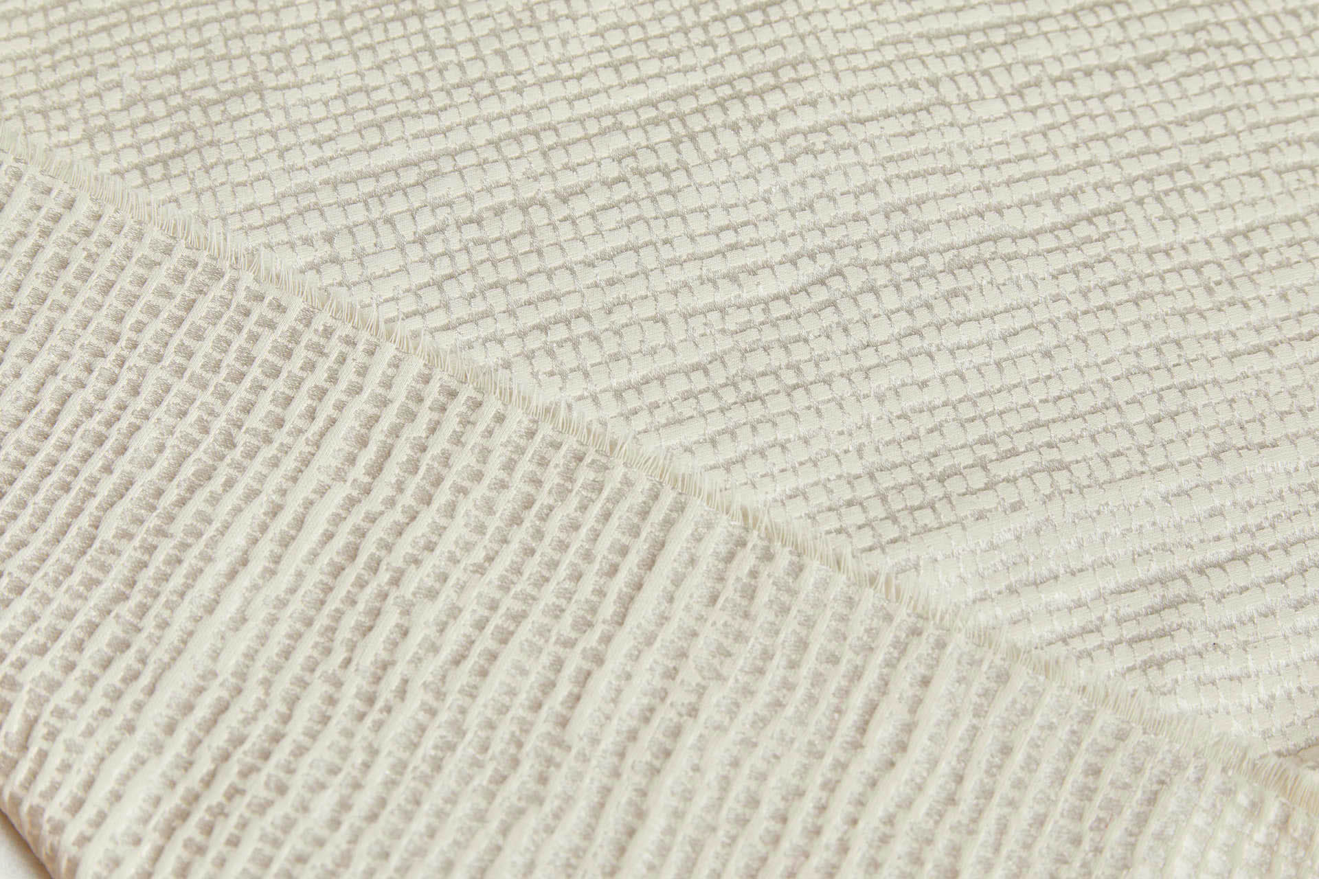 Textured Reversible Jacquard - Cream and Ivory fabric, image 7 of 9