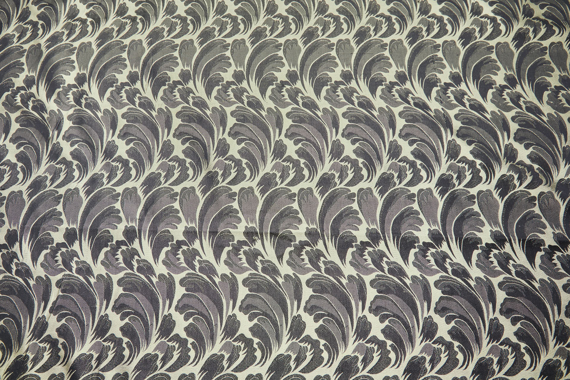 Compact Repeat Acanthus Leaf Reversible Silk Jacquard - Golden Yellow and Black fabric, image 15 of 16