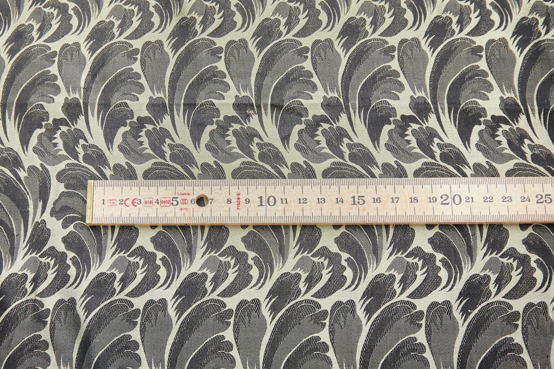 Compact Repeat Acanthus Leaf Reversible Silk Jacquard - Golden Yellow and Black fabric, image 11 of 16