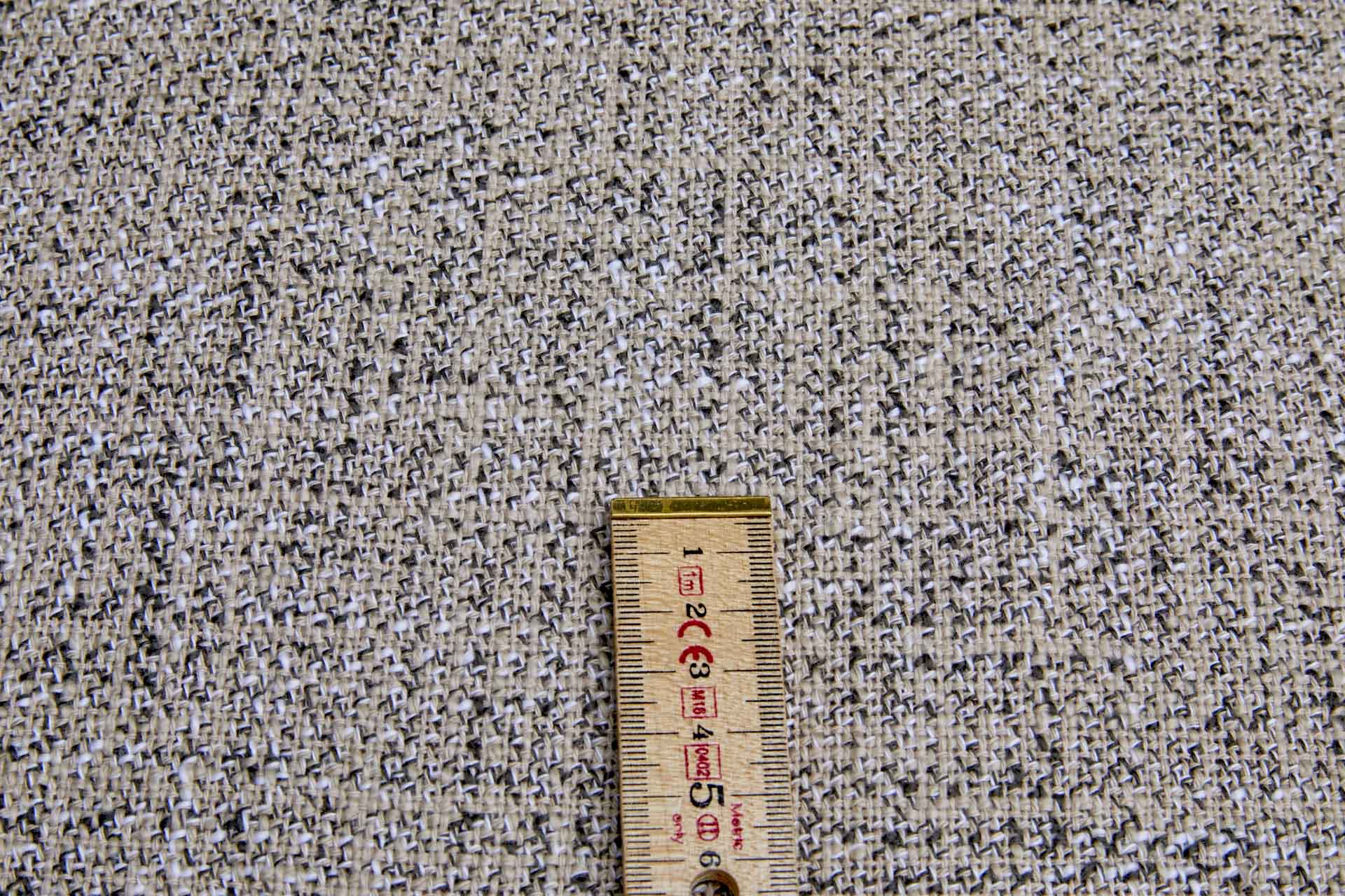 Cotton Tweed-like Weave - Stone, Charcoal and White fabric, image 2 of 9