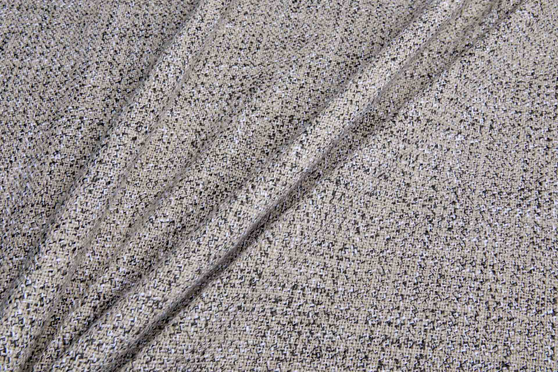 Cotton Tweed-like Weave - Stone, Charcoal and White fabric, image 6 of 9