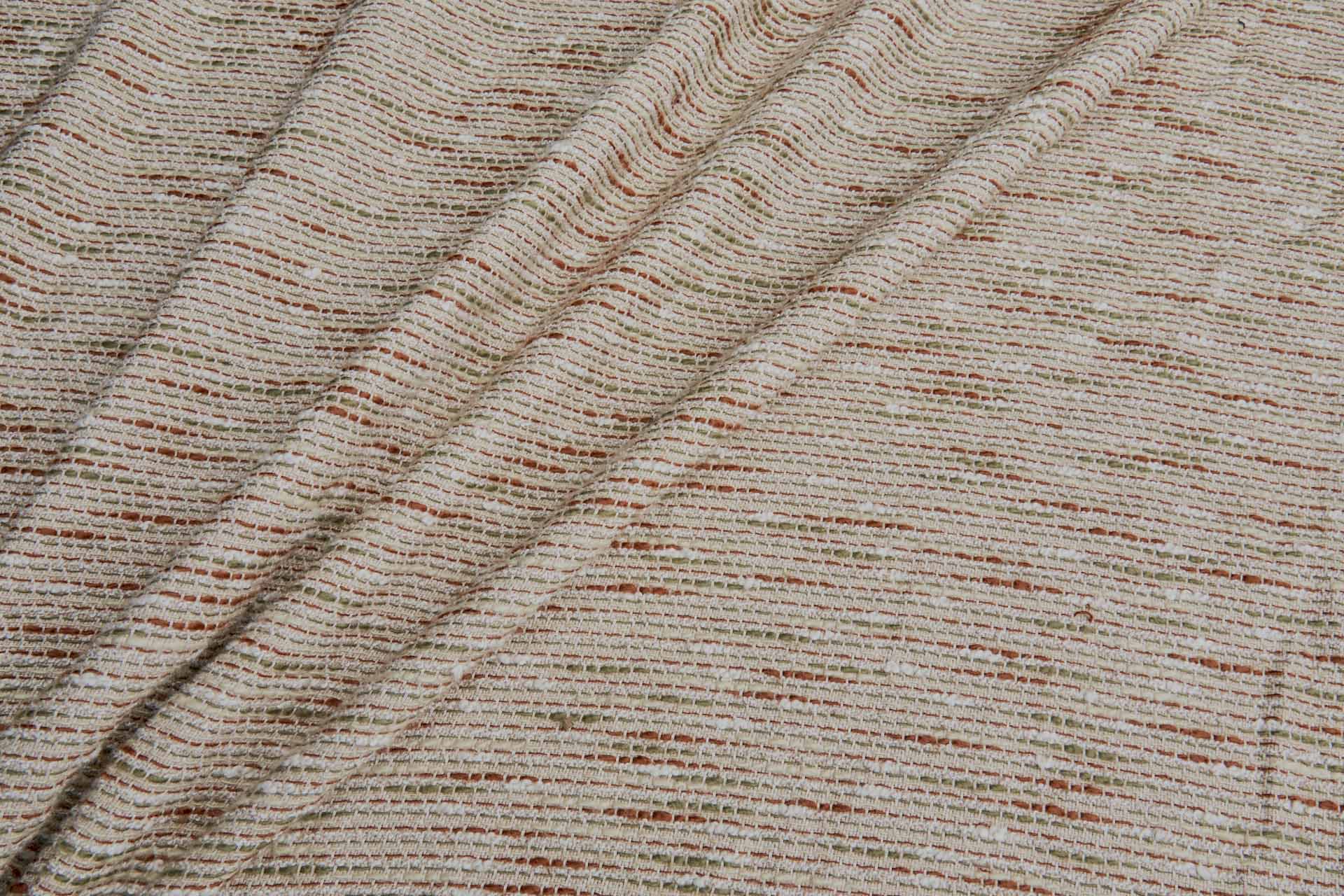 Cotton and Linen Slub Weave - Sienna, Olive and Natural fabric, image 4 of 9