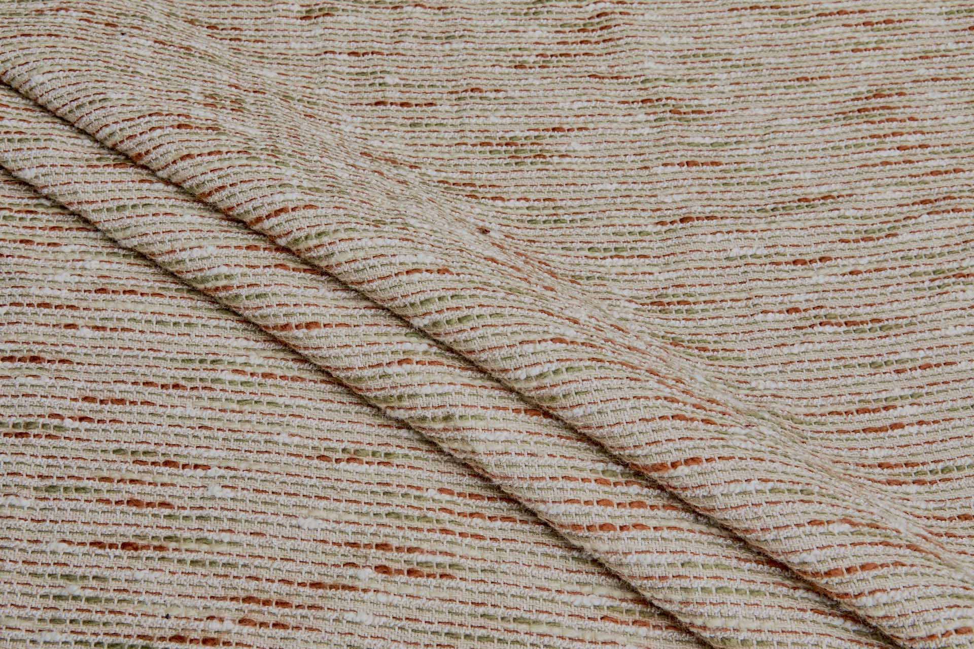 Cotton and Linen Slub Weave - Sienna, Olive and Natural fabric