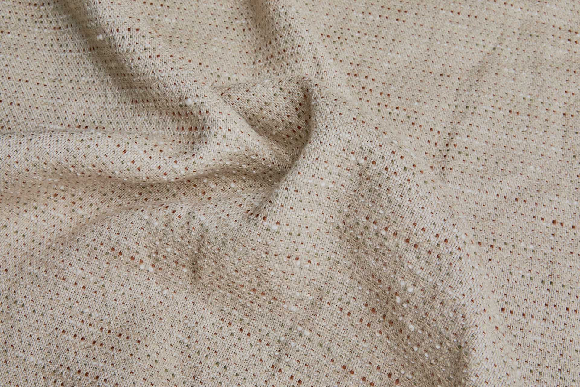 Cotton and Linen Slub Weave - Sienna, Olive and Natural fabric, image 7 of 9