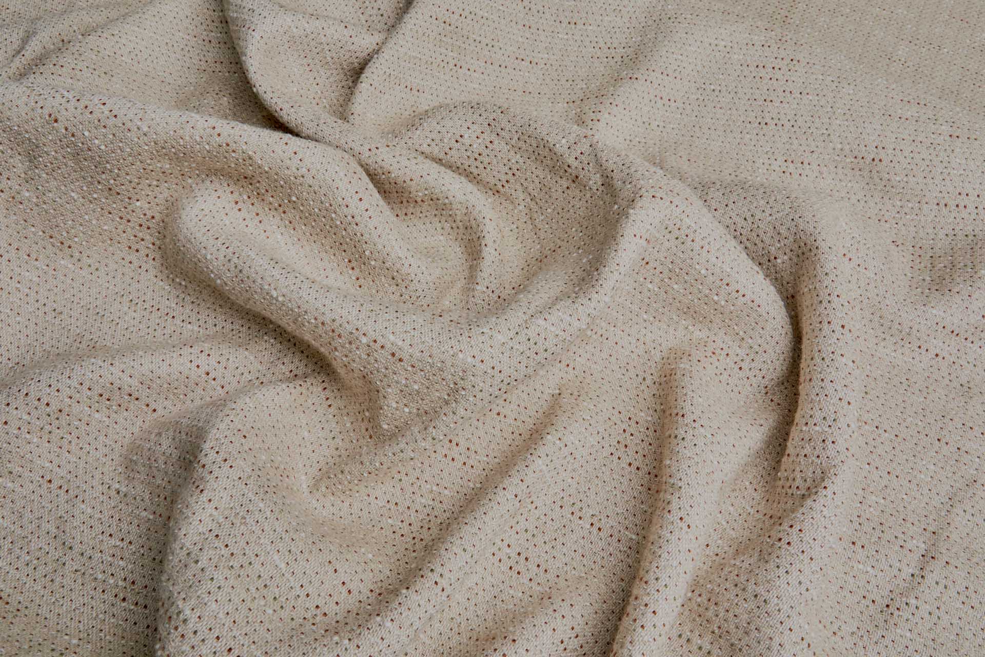 Cotton and Linen Slub Weave - Sienna, Olive and Natural fabric, image 8 of 9