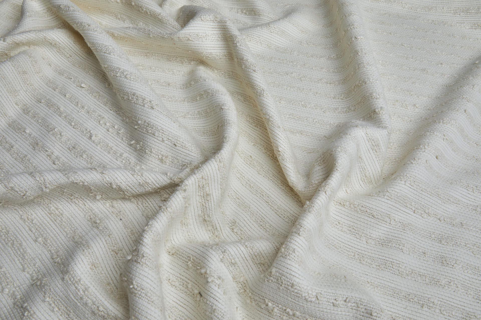 Textured Natural Ecru Cotton Stripe