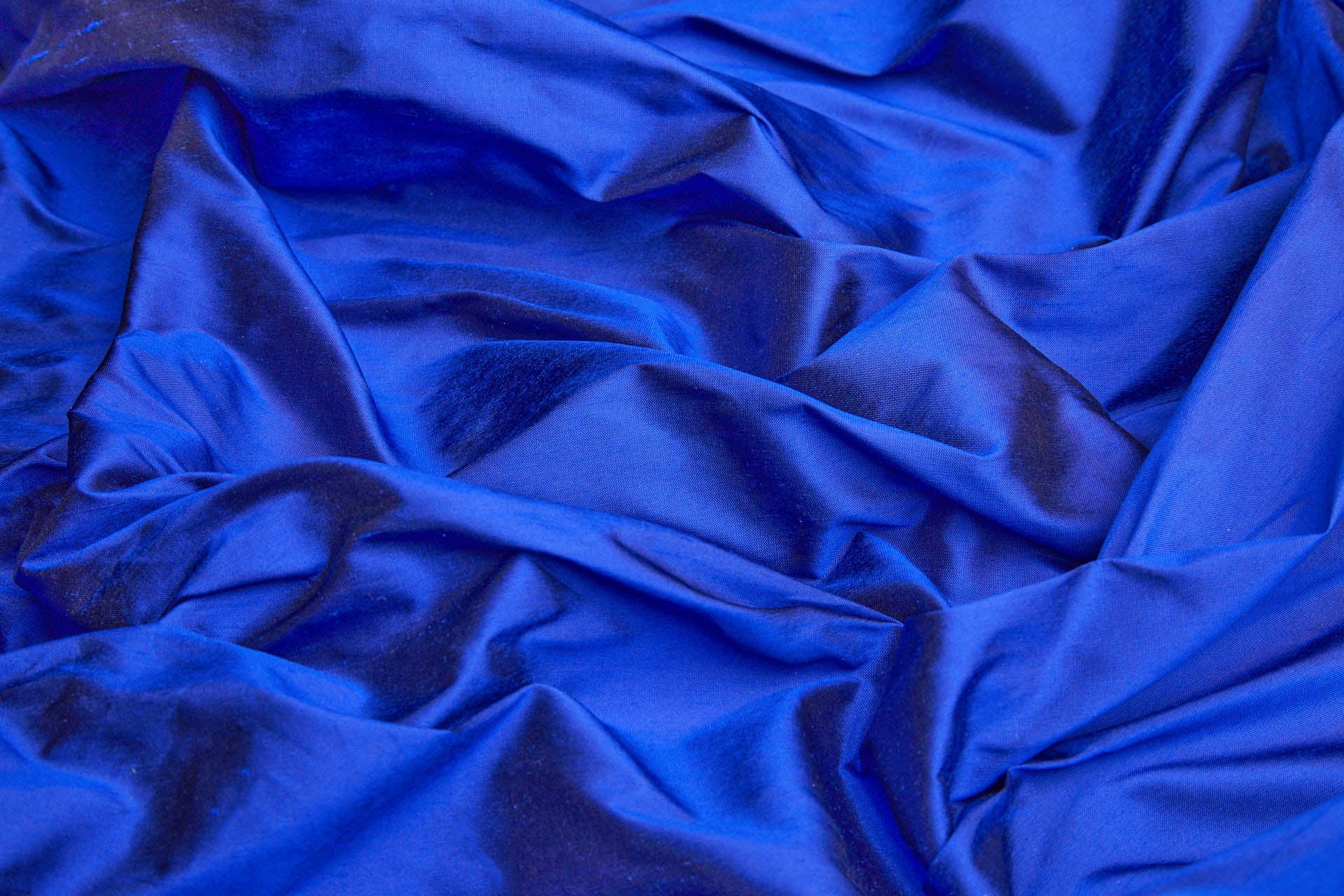 Silk Dupion - Dark Royal Blue fabric, image 4 of 5