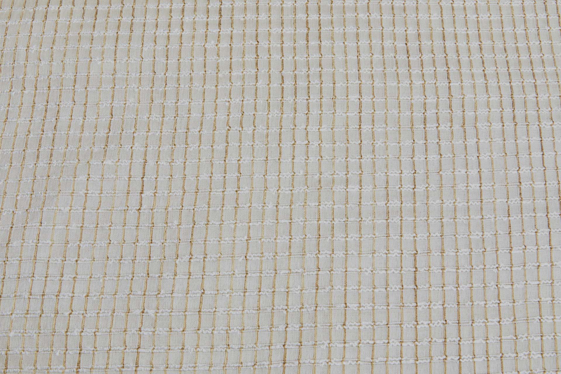 Textured Sheer Check Silk Tussah / Tassar - Pale Gold and Ivory fabric, image 8 of 8