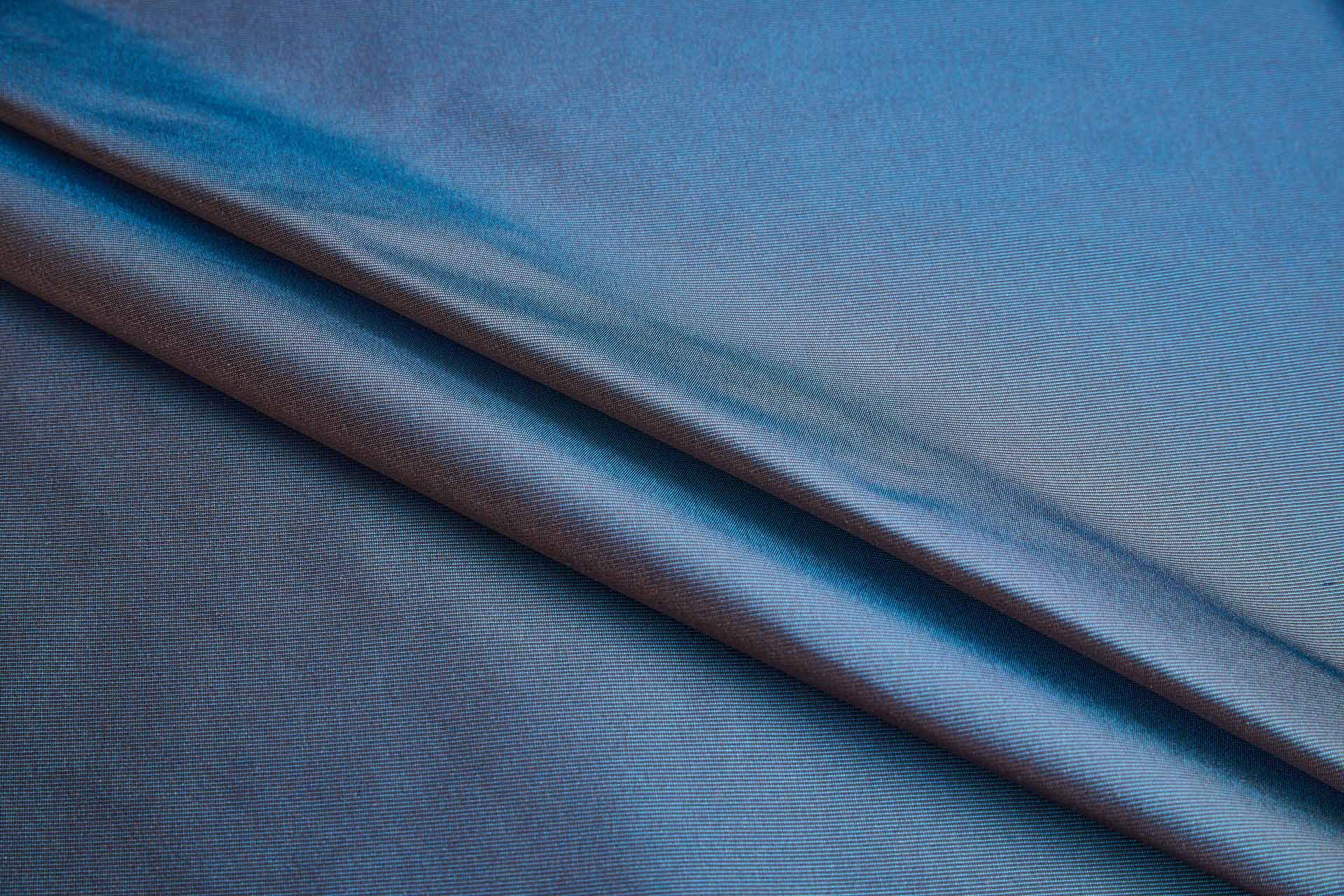 Heavy Weight Silk Taffeta - 3-Tone - Teal, Chocolate and Black fabric, image 3 of 8