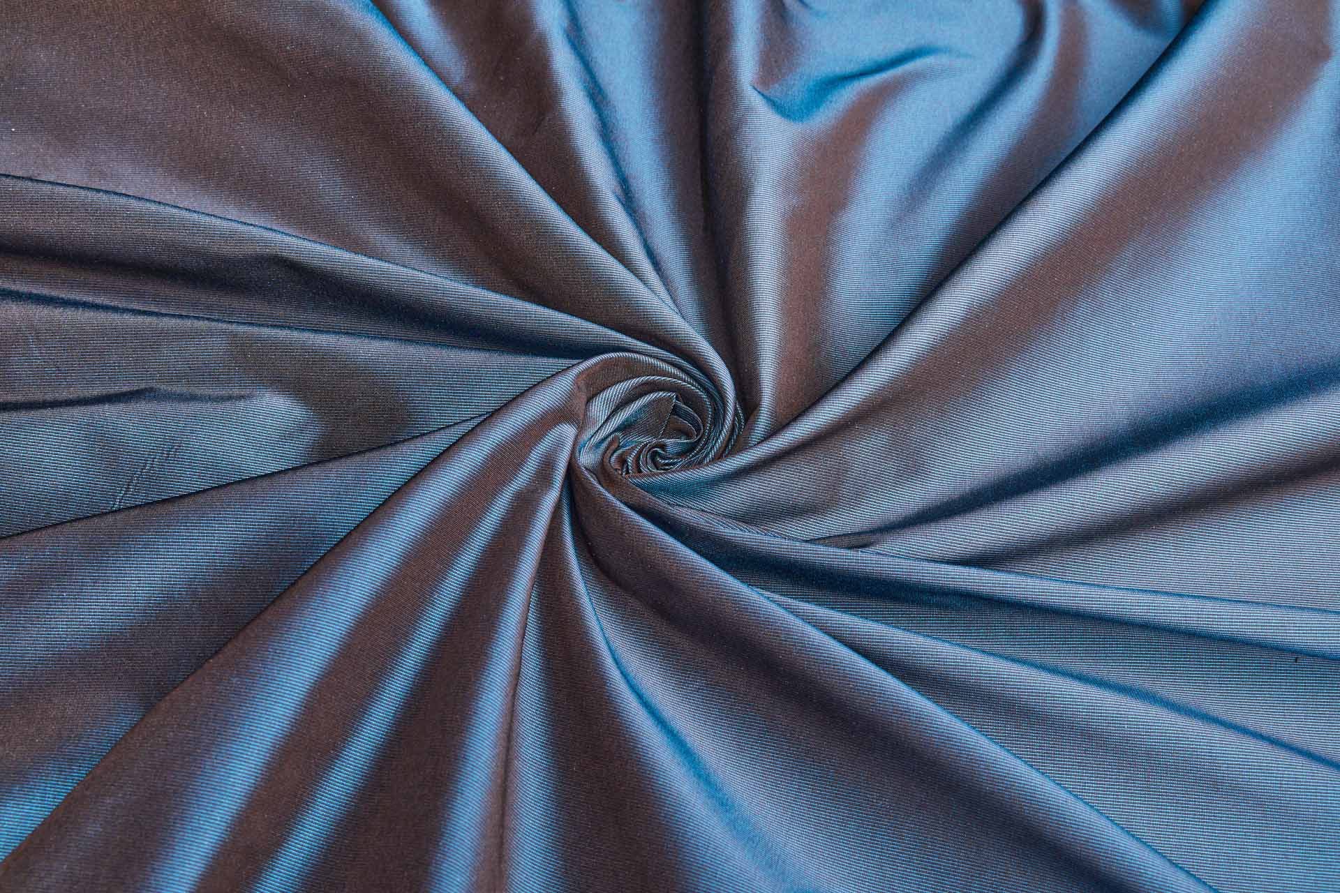 Heavy Weight Silk Taffeta - 3-Tone - Teal, Chocolate and Black fabric