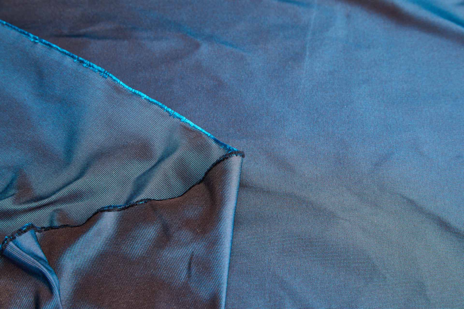 Heavy Weight Silk Taffeta - 3-Tone - Teal, Chocolate and Black fabric, image 5 of 8