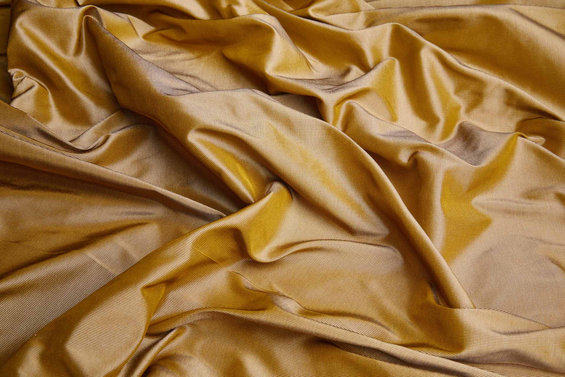 Heavy Weight Silk Taffeta - 3-Tone - Chocolate, Cream and Golden fabric, image 6 of 8