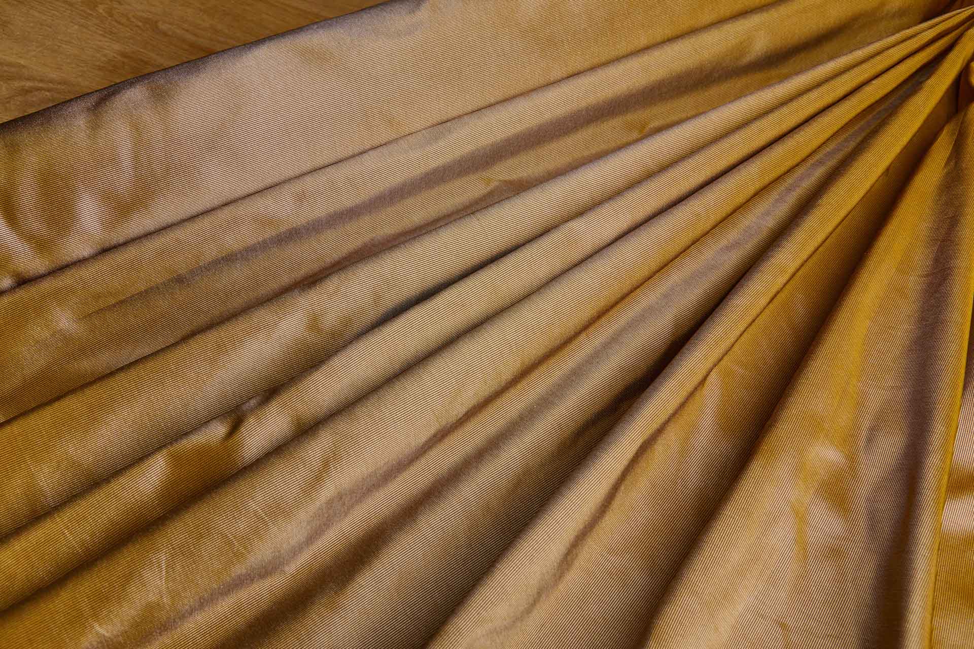 Heavy Weight Silk Taffeta - 3-Tone - Chocolate, Cream and Golden fabric, image 7 of 8