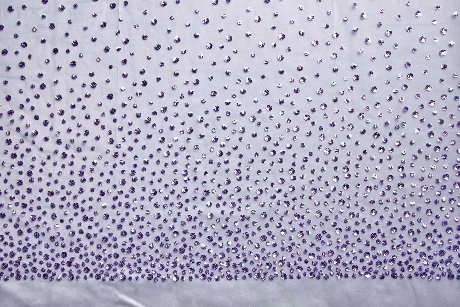 Gradient Sequin Circles on Tulle - Lilac fabric, image 2 of 7