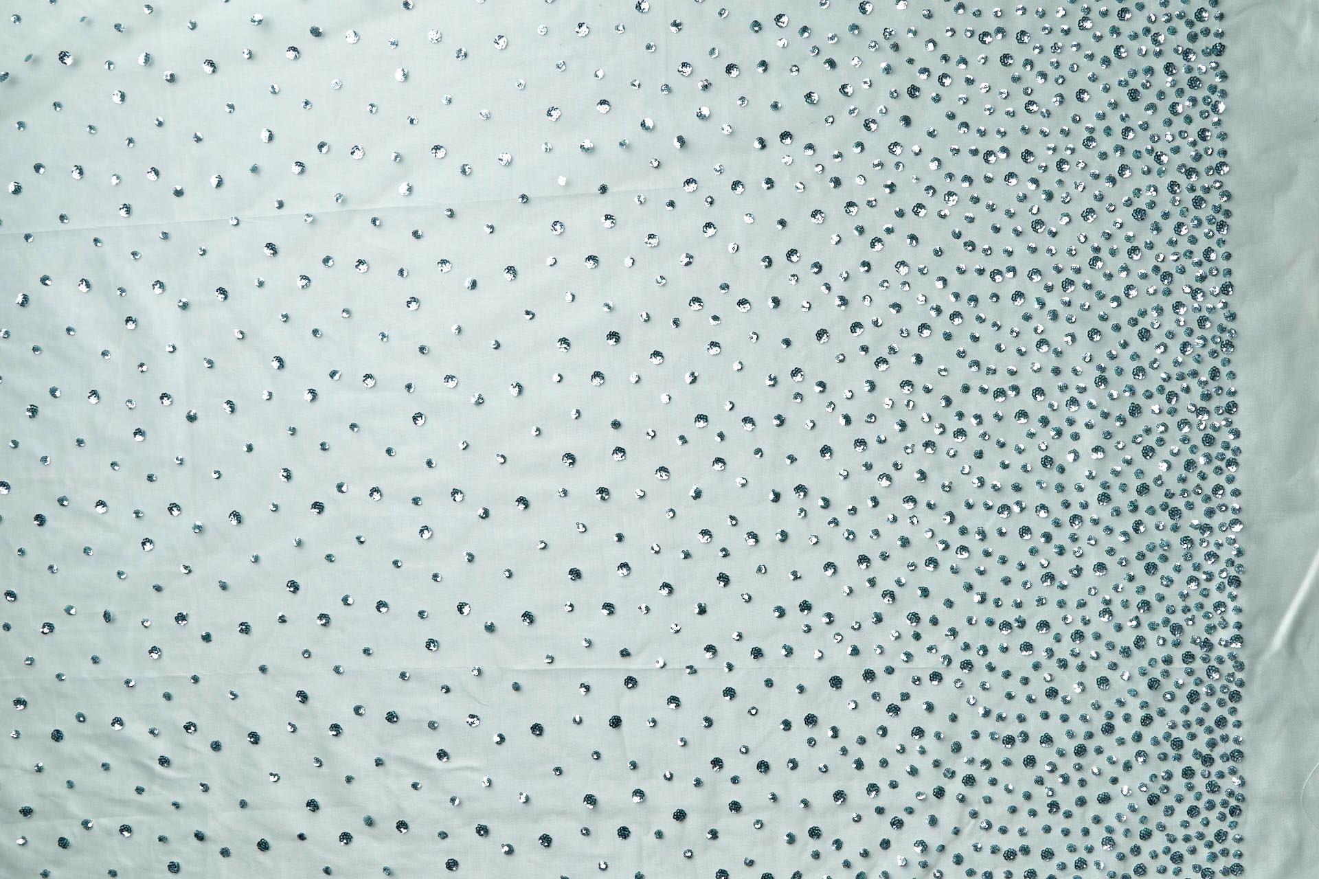 Gradient Sequin Circles on Tulle - Mint Green fabric, image 3 of 7