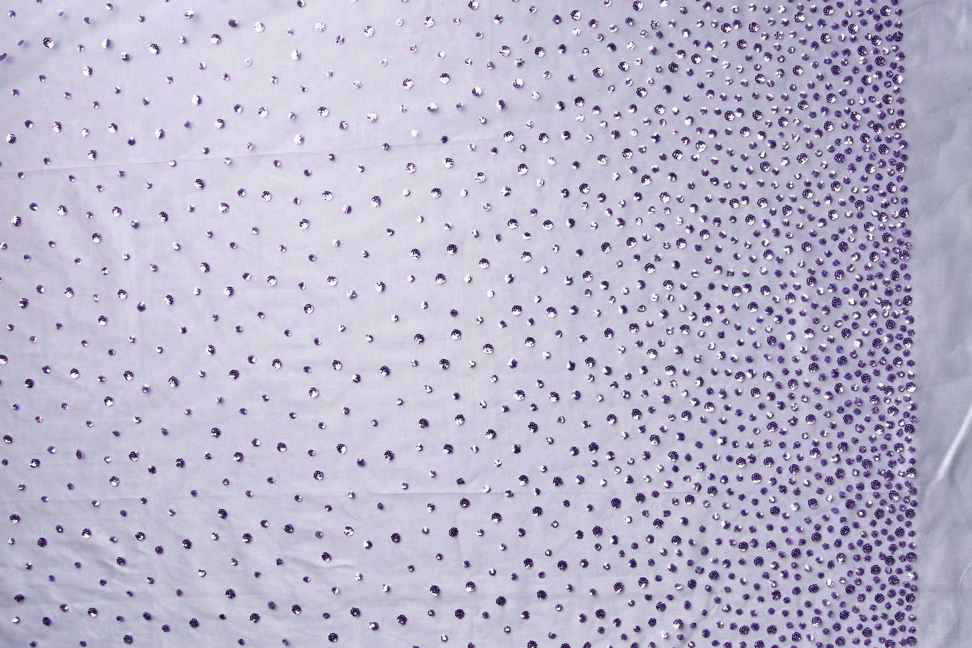 Gradient Sequin Circles on Tulle - Lilac fabric, image 3 of 7