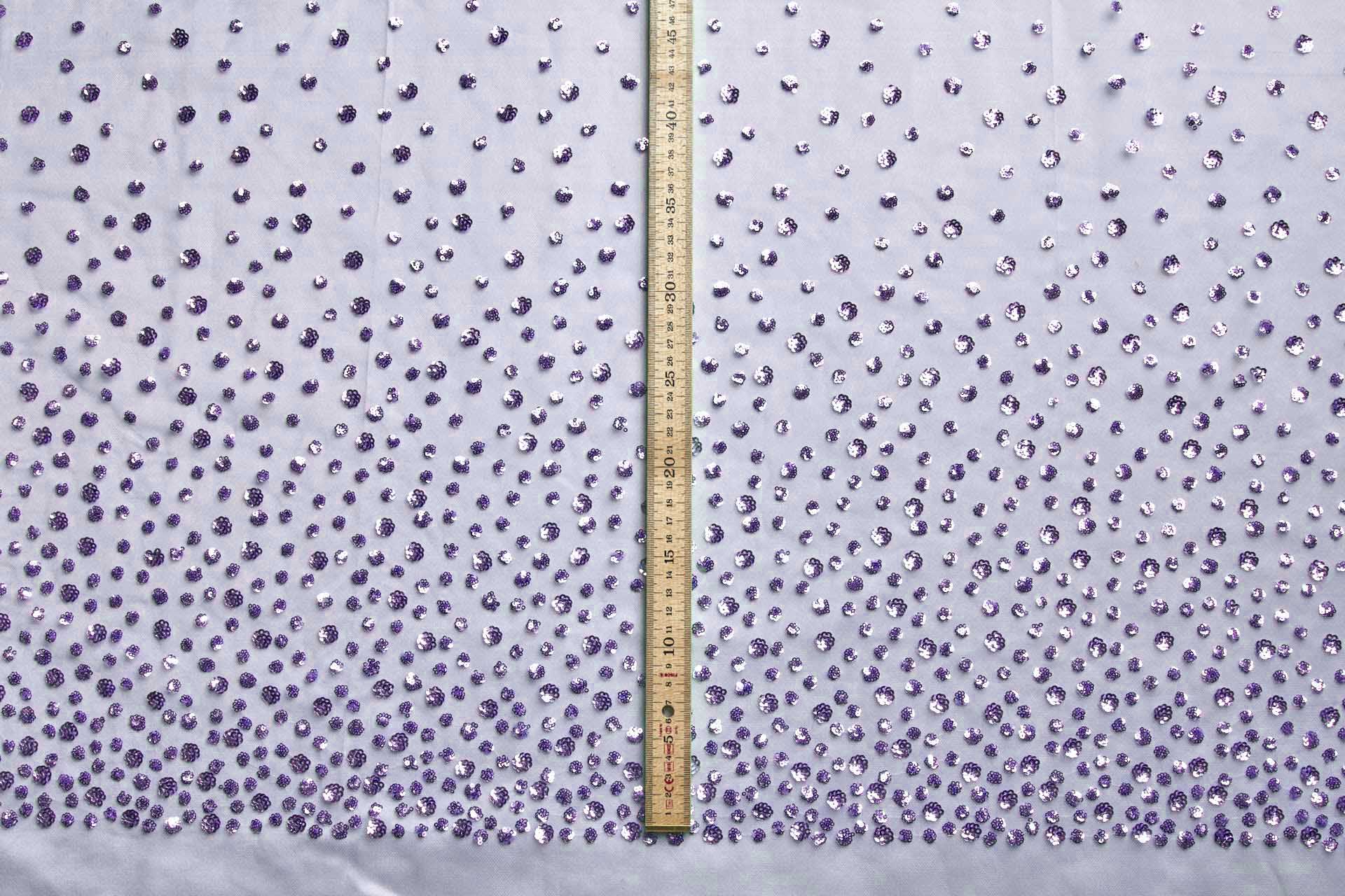 Gradient Sequin Circles on Tulle - Lilac fabric, image 7 of 7