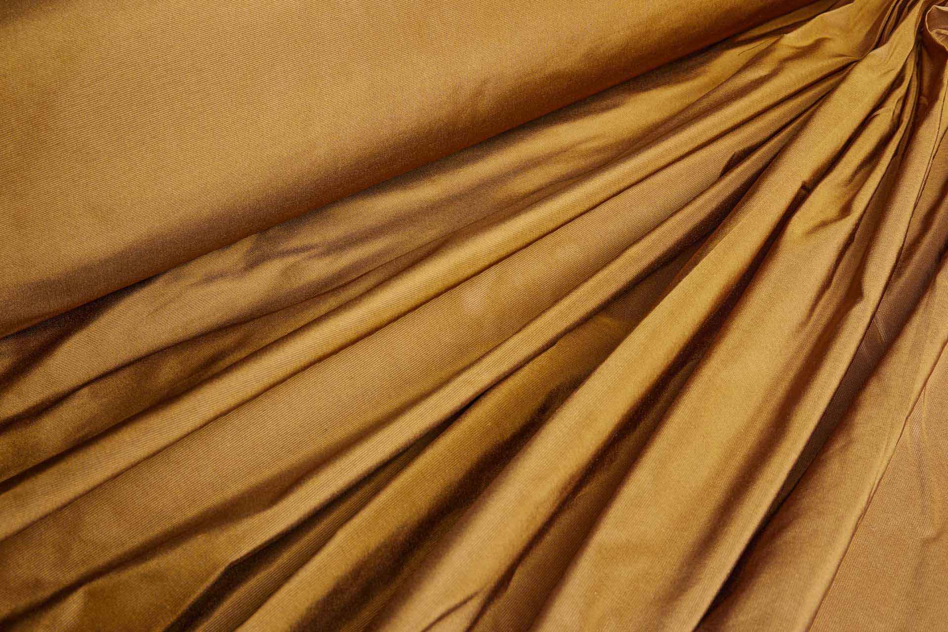 Heavy Weight Silk Taffeta - 3-Tone - Caramel and Ink fabric, image 6 of 8