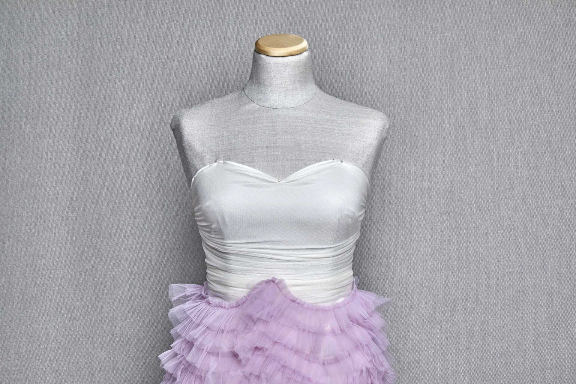 Lilac Tulle Ruffle Frill fabric, image 5 of 5