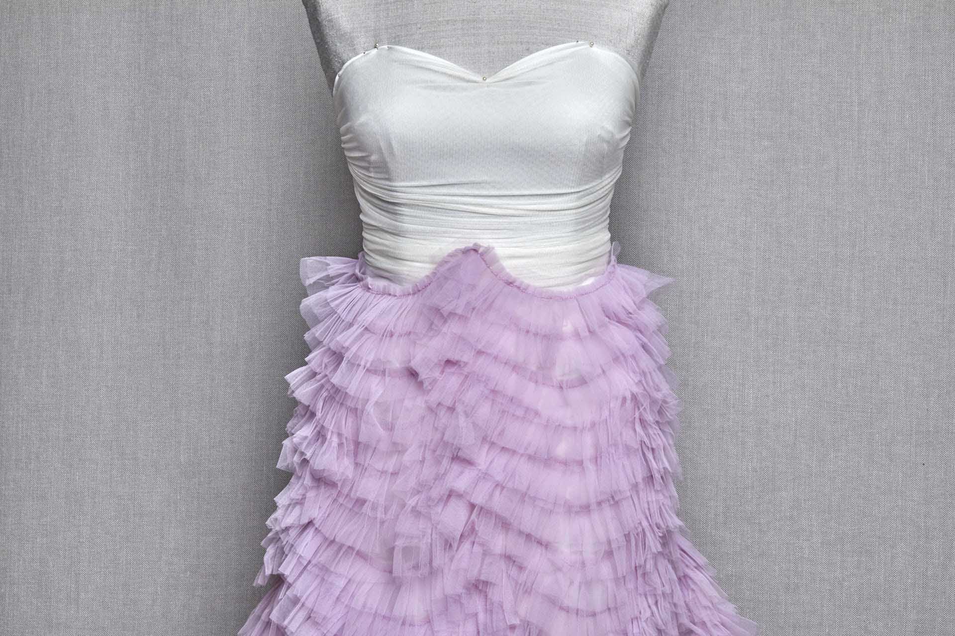 Lilac Tulle Ruffle Frill fabric, image 2 of 5