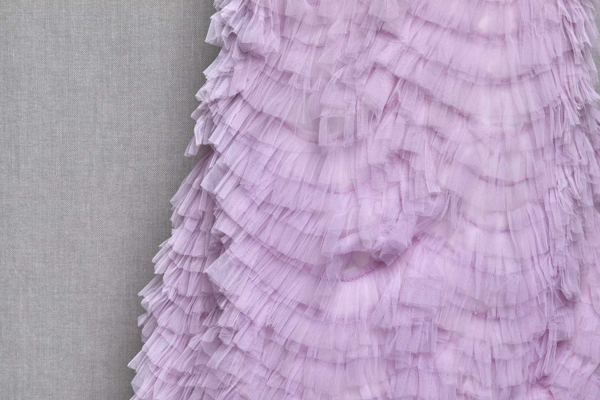 Lilac Tulle Ruffle Frill fabric, image 3 of 5