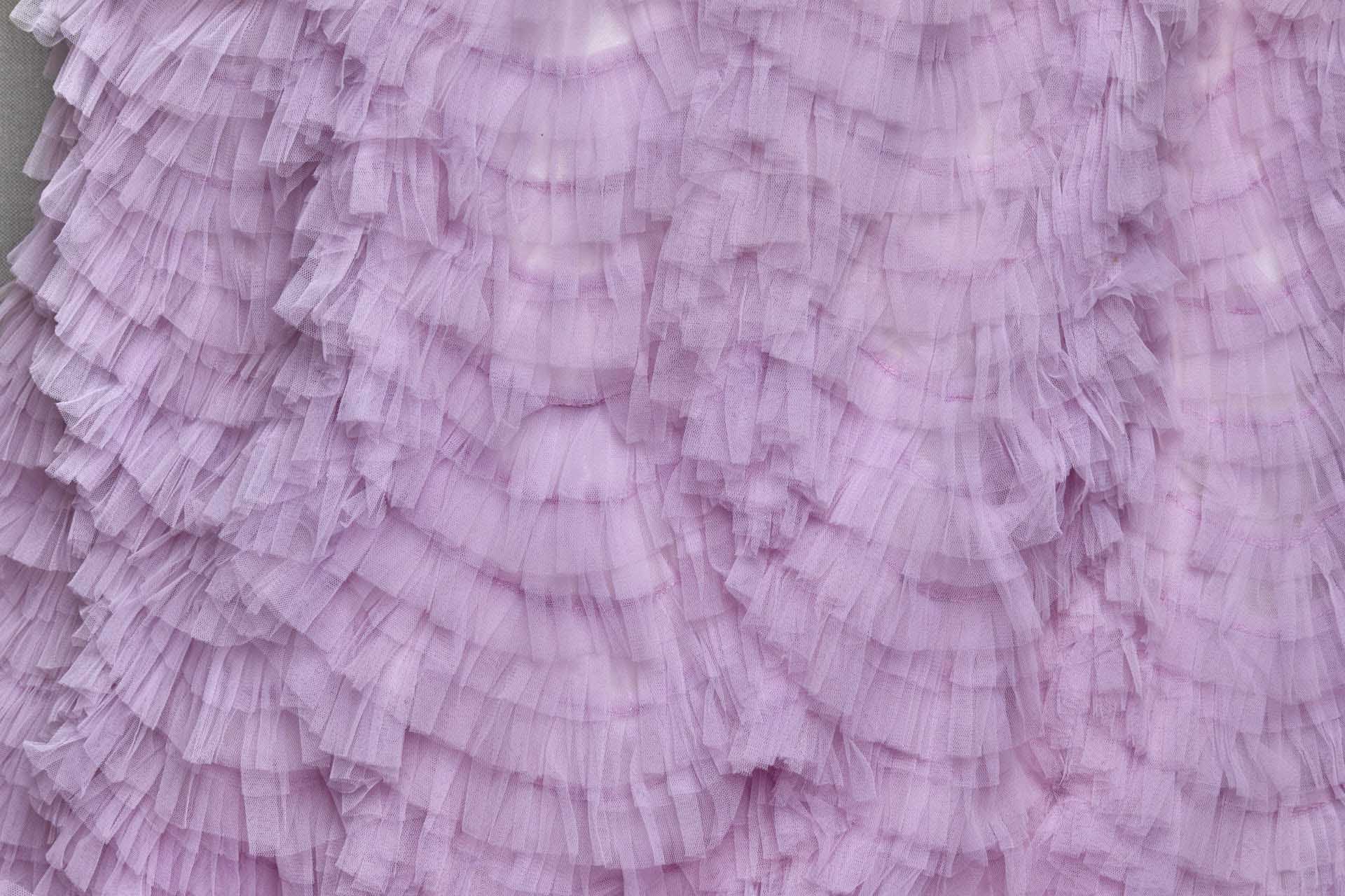 Lilac Tulle Ruffle Frill fabric, image 4 of 5