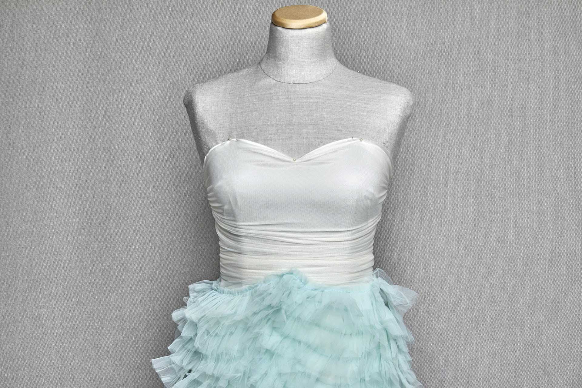 Aqua / Mint Tulle Ruffle Frill fabric, image 6 of 6