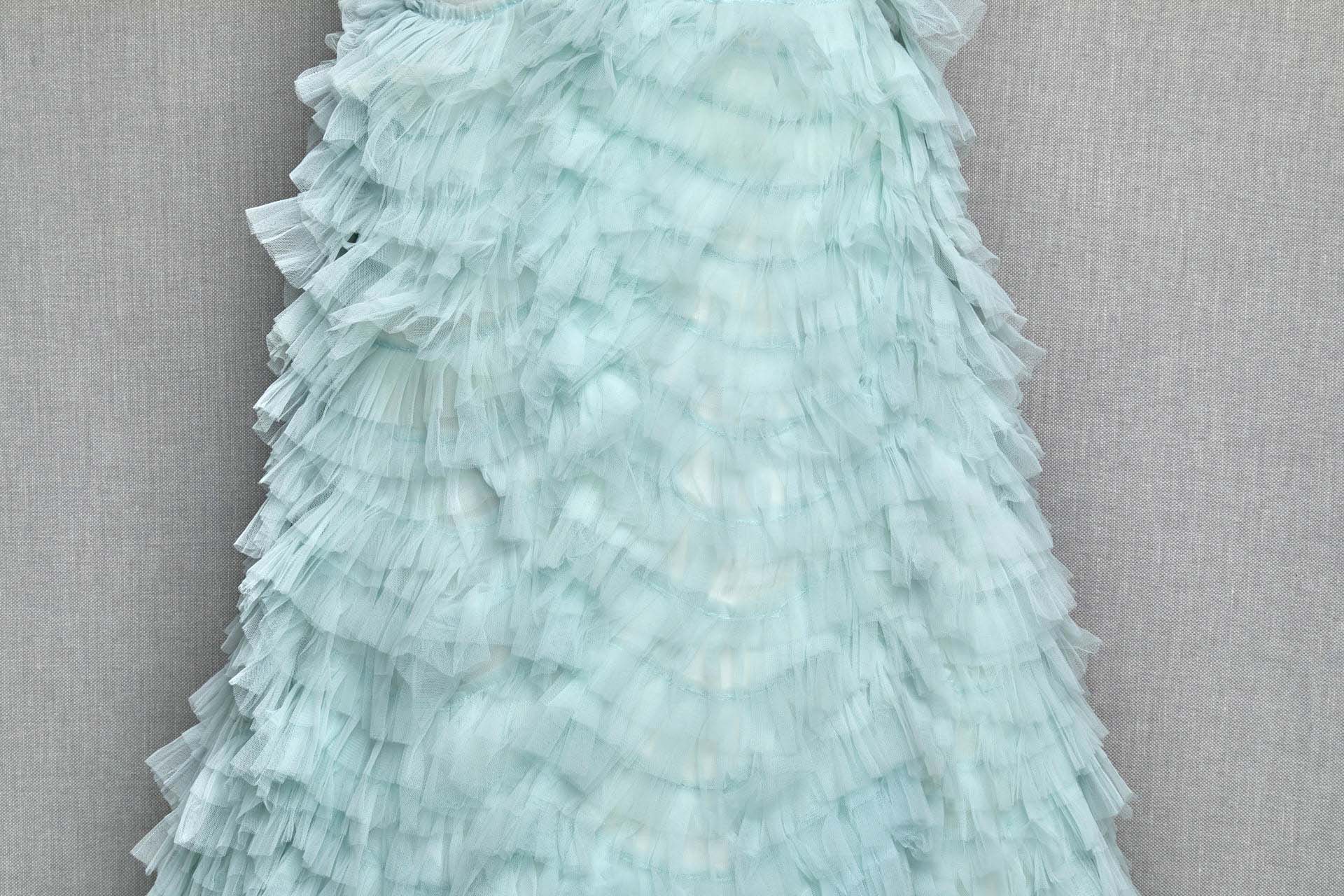 Aqua / Mint Tulle Ruffle Frill fabric, image 2 of 6