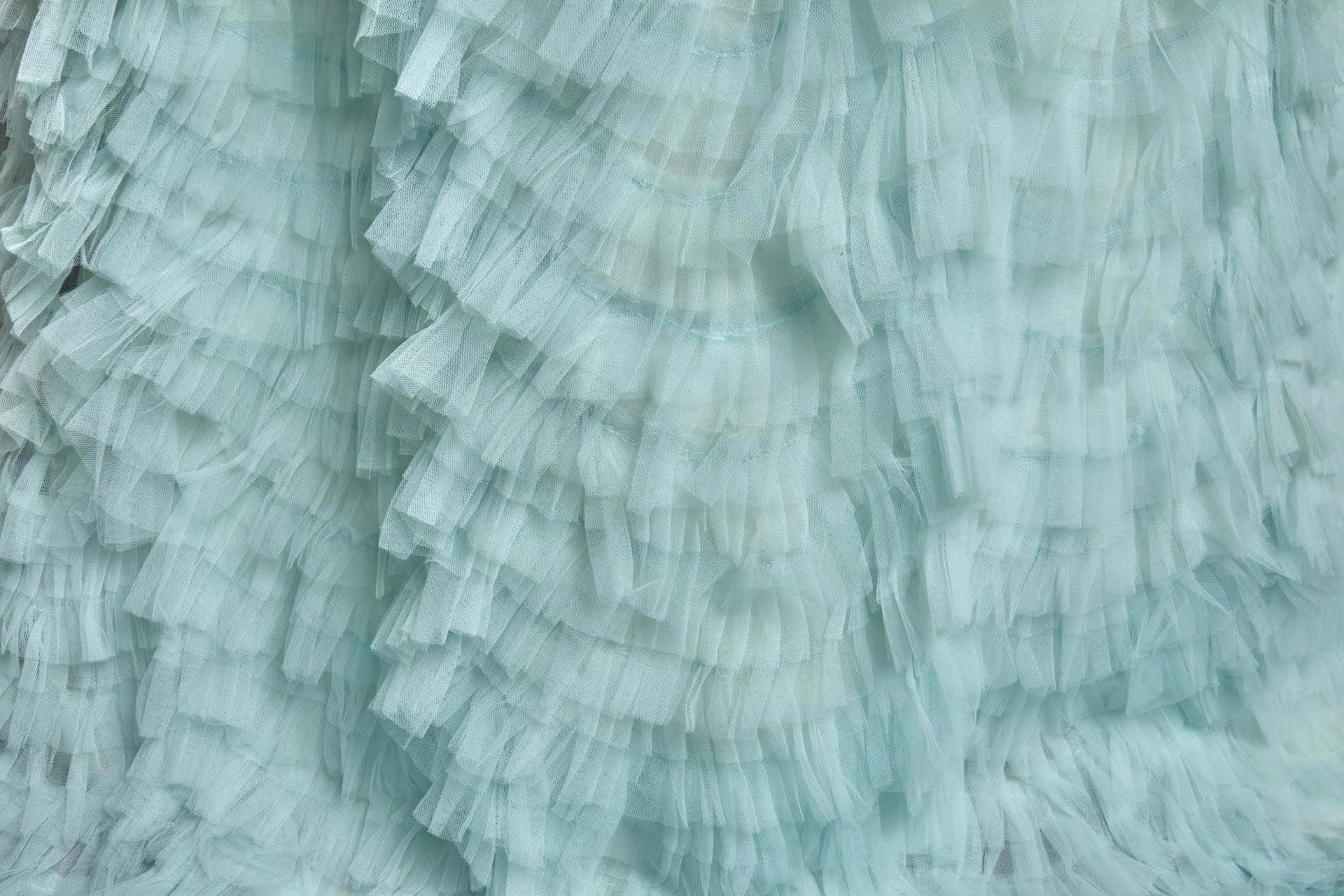 Aqua / Mint Tulle Ruffle Frill fabric