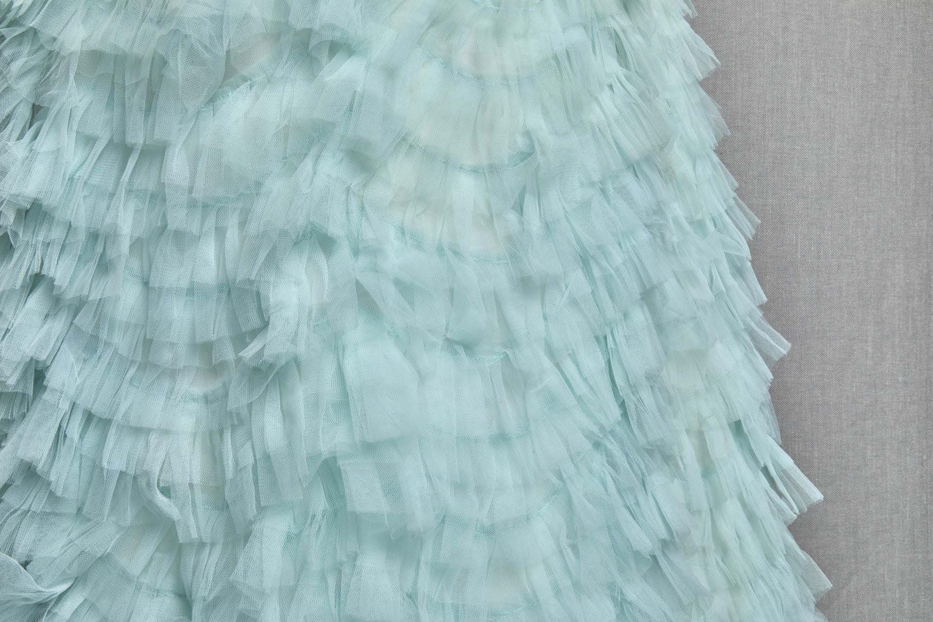 Aqua / Mint Tulle Ruffle Frill fabric, image 5 of 6