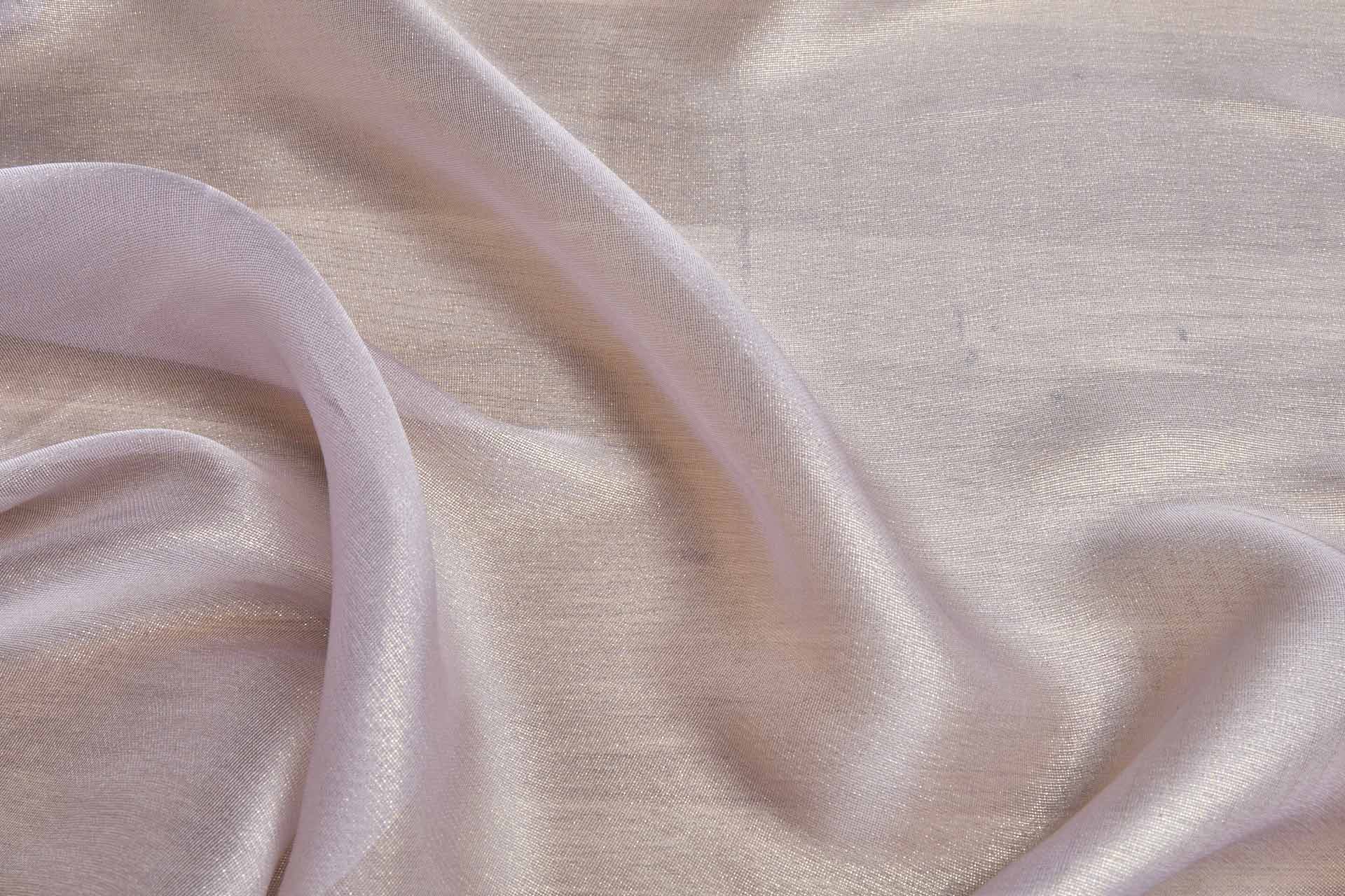 Pale Pink Textured Soft Organza with Gold Foil fabric, image 6 of 6