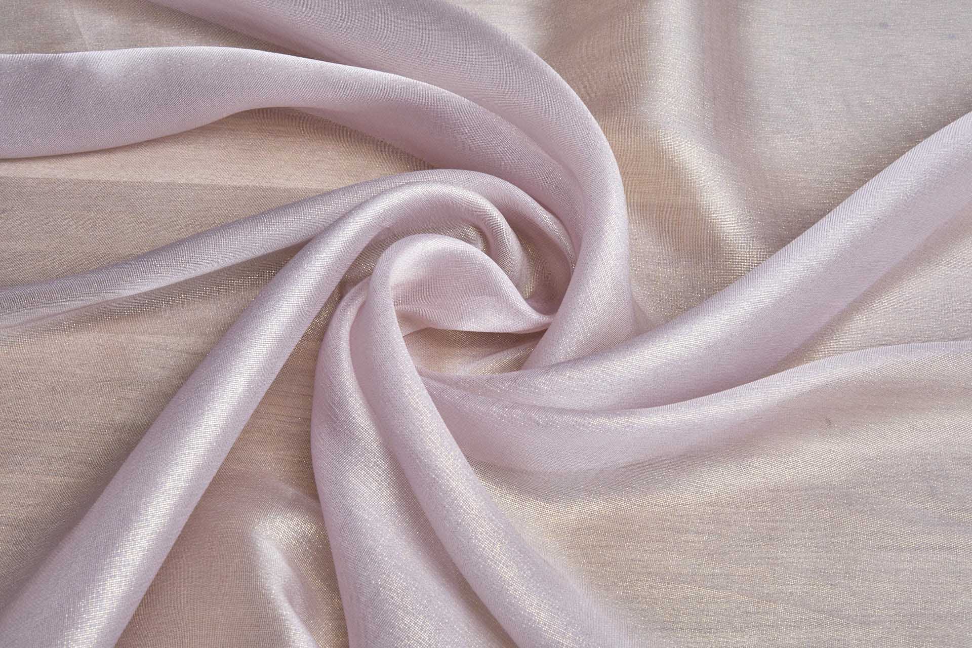 Pale Pink Textured Soft Organza with Gold Foil fabric