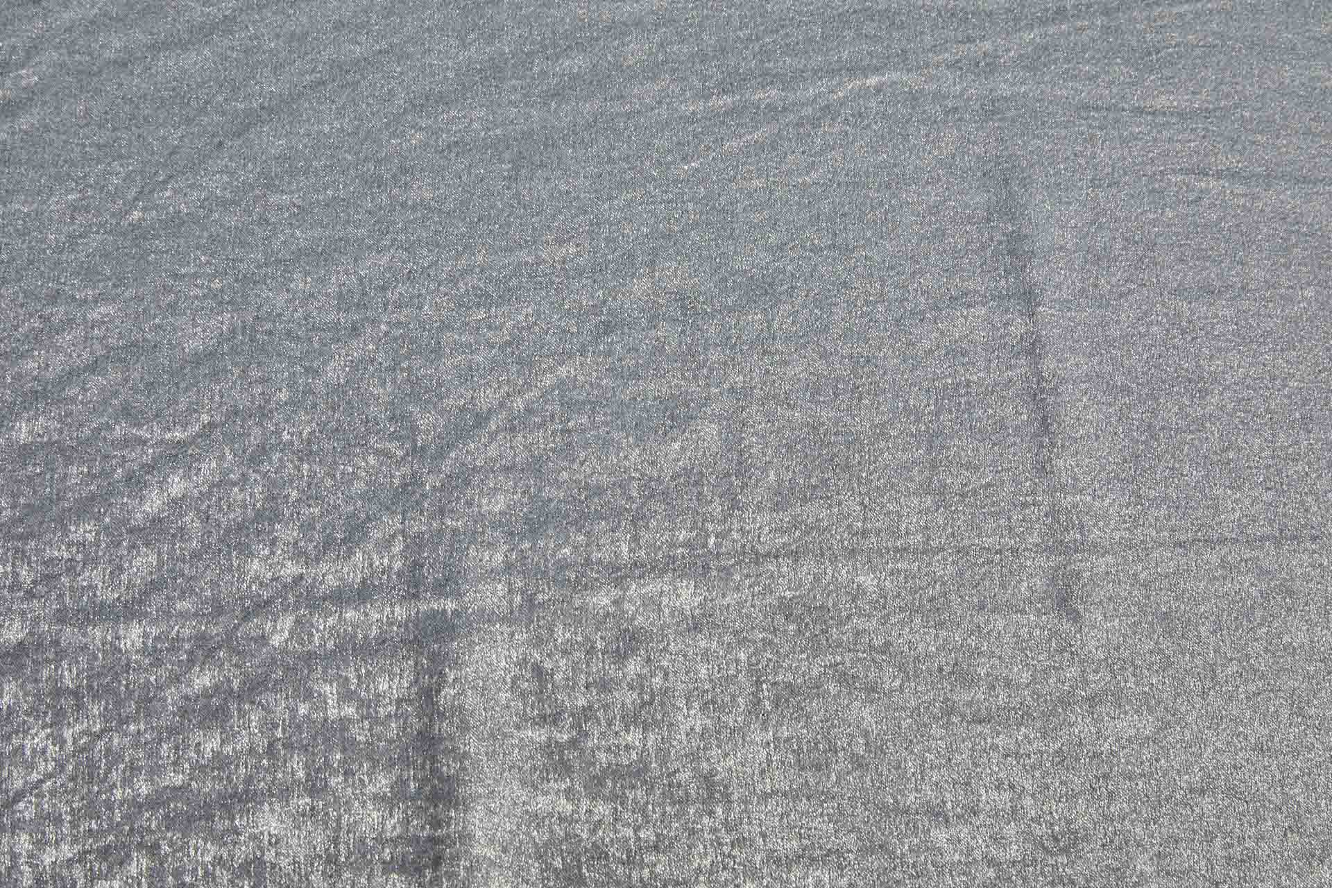 Foil Printed Polyester Satin in Pale Dusty Blue fabric, image 7 of 7