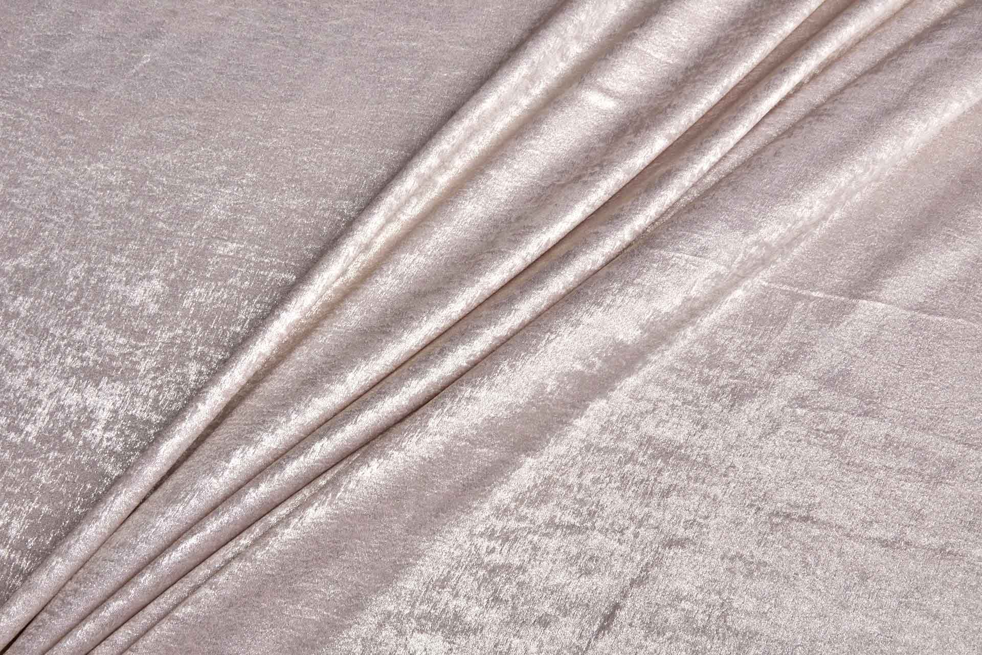 Foil Printed Polyester Satin in Shell Pink & Gold fabric, image 3 of 7