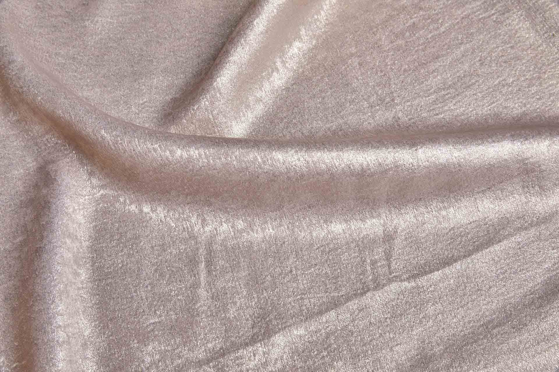 Foil Printed Polyester Satin in Shell Pink & Gold fabric, image 5 of 7