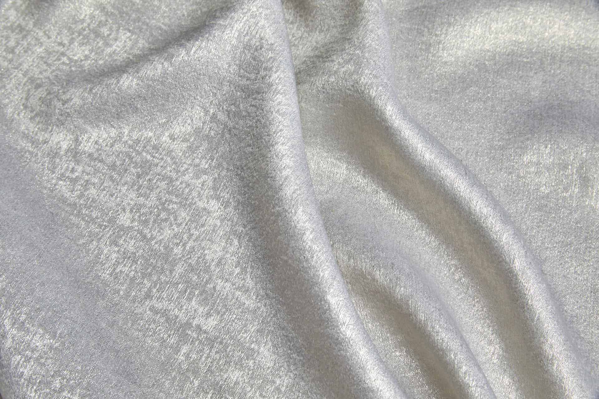 Foil Printed Polyester Satin in Pale Grey & Pale Gold fabric, image 2 of 7