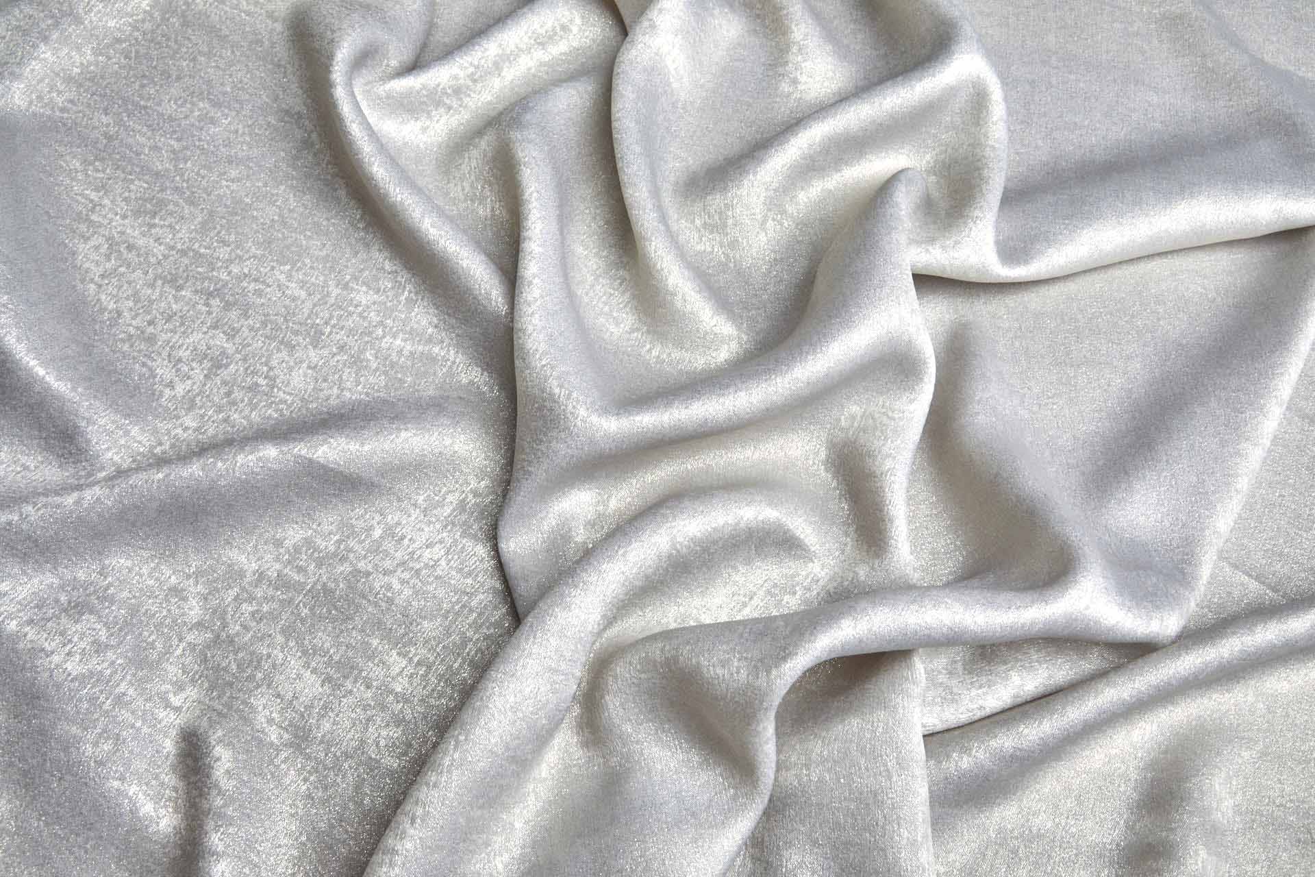 Foil Printed Polyester Satin in Pale Grey & Pale Gold fabric, image 3 of 7