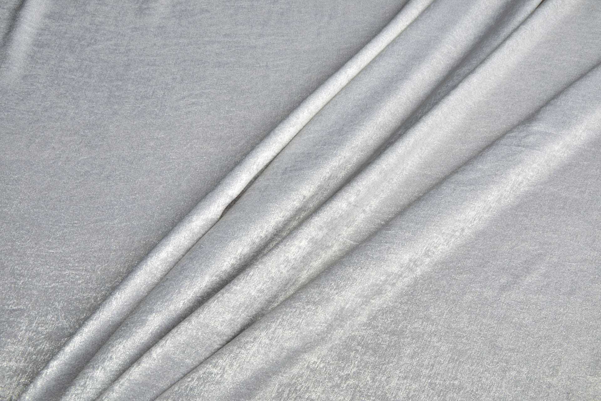 Foil Printed Polyester Satin in Pale Grey & Pale Gold fabric, image 4 of 7