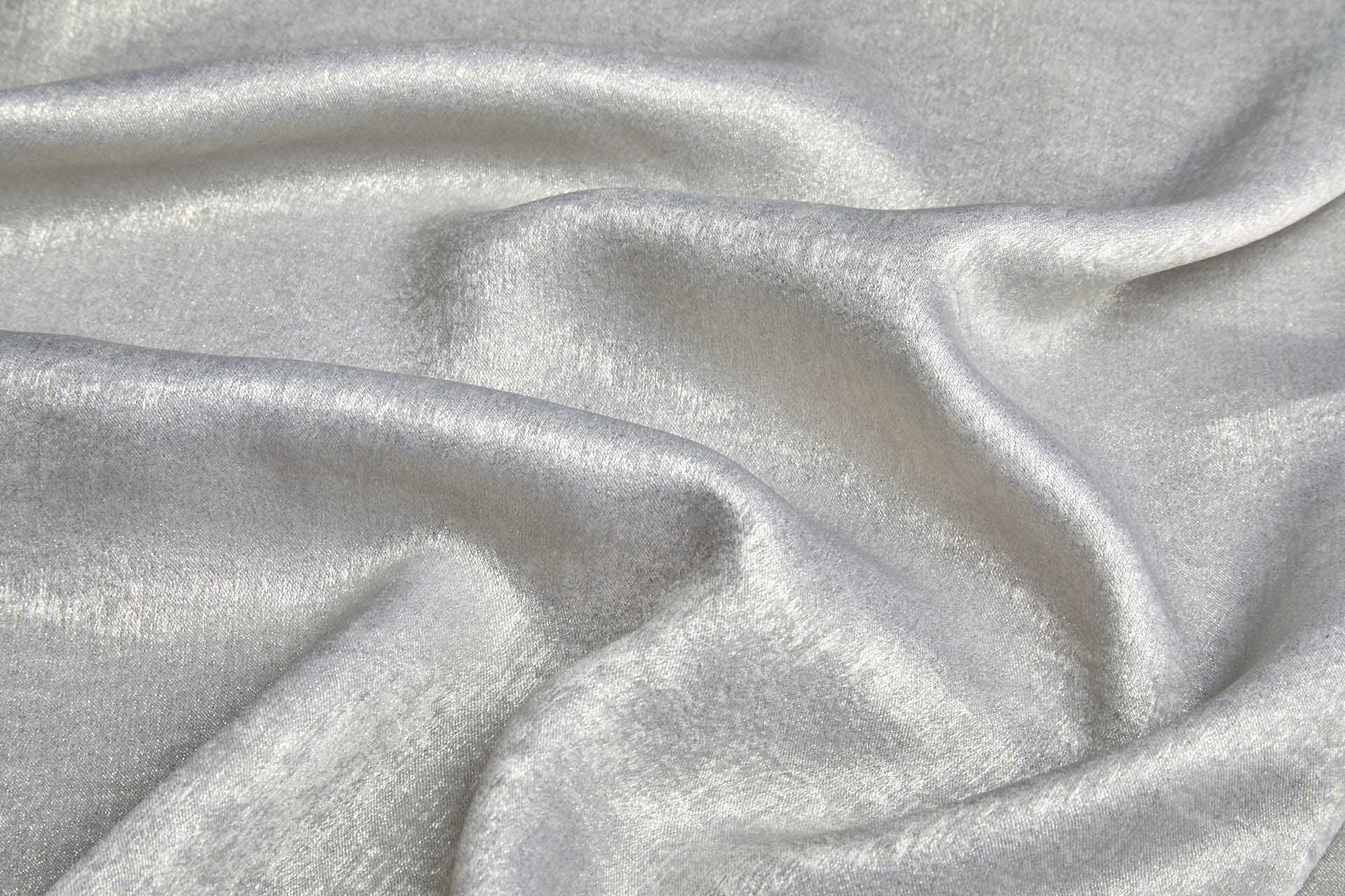 Foil Printed Polyester Satin in Pale Grey & Pale Gold fabric, image 5 of 7