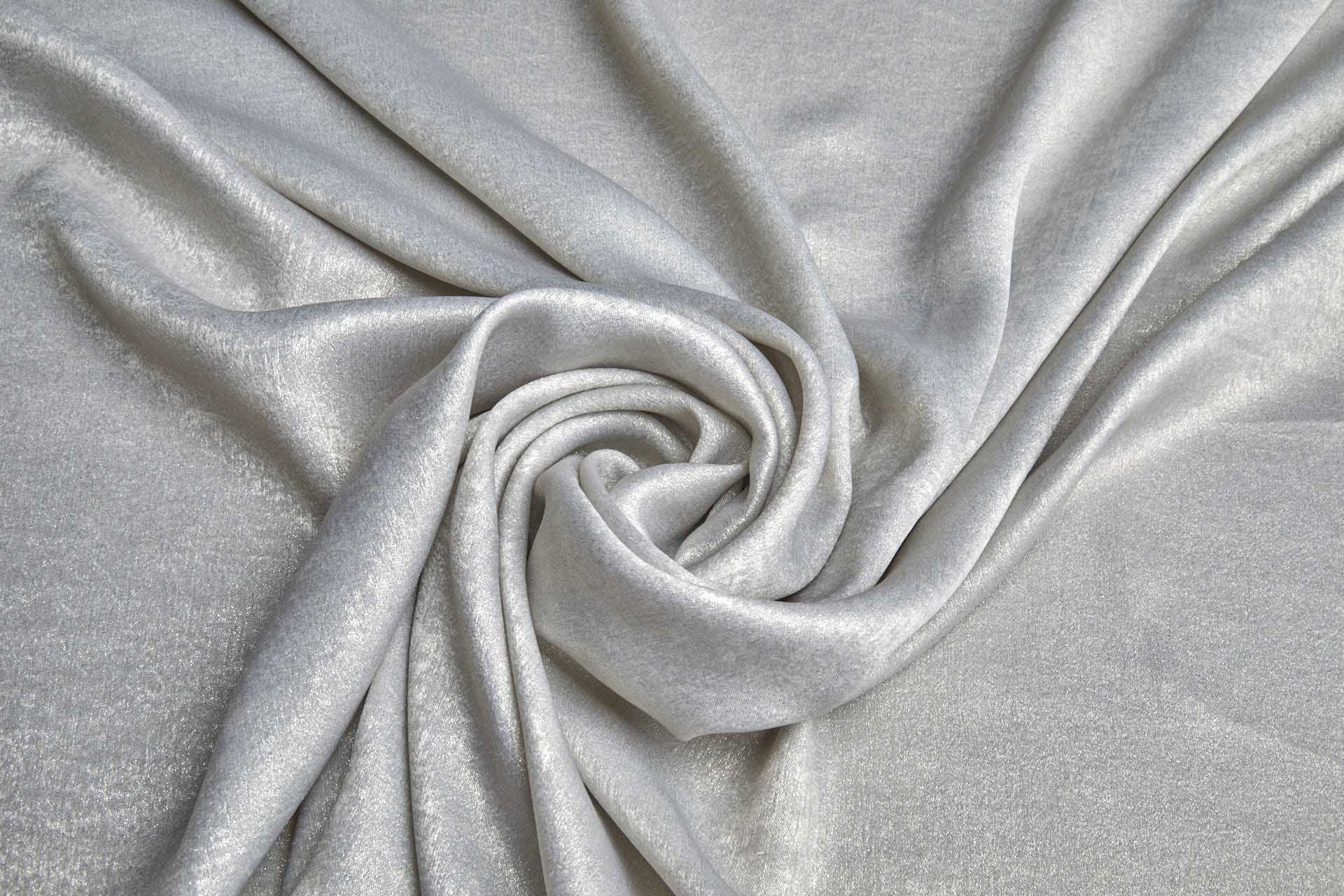 Foil Printed Polyester Satin in Pale Grey & Pale Gold fabric