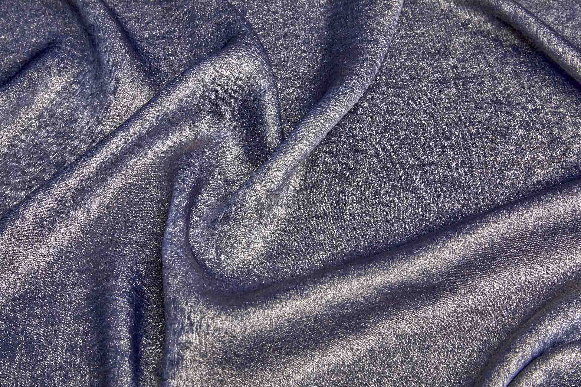Foil Printed Polyester Satin in Navy & Pale Gold fabric, image 6 of 7