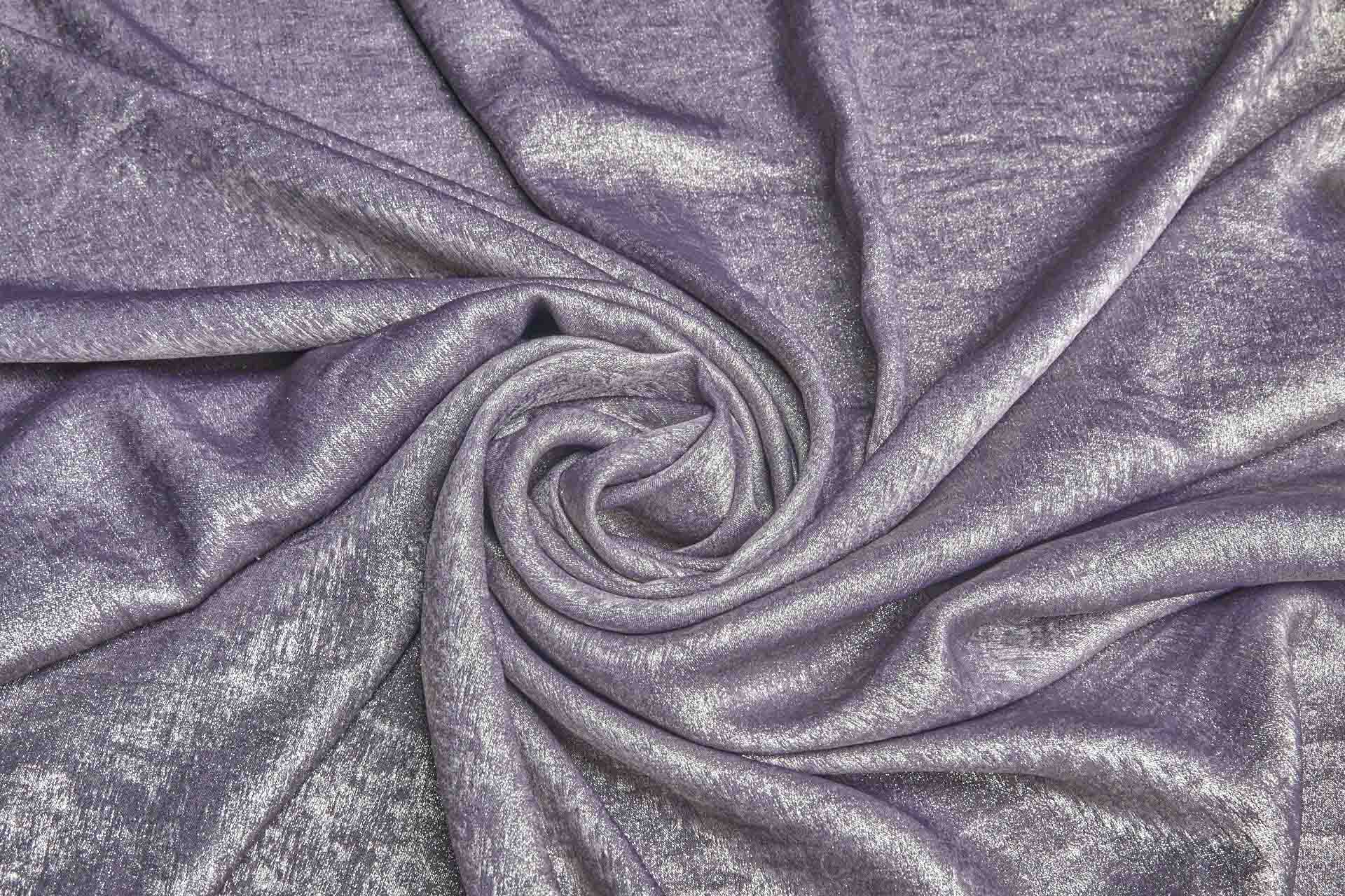 Foil Printed Polyester Satin in Mauve & Pale Gold fabric