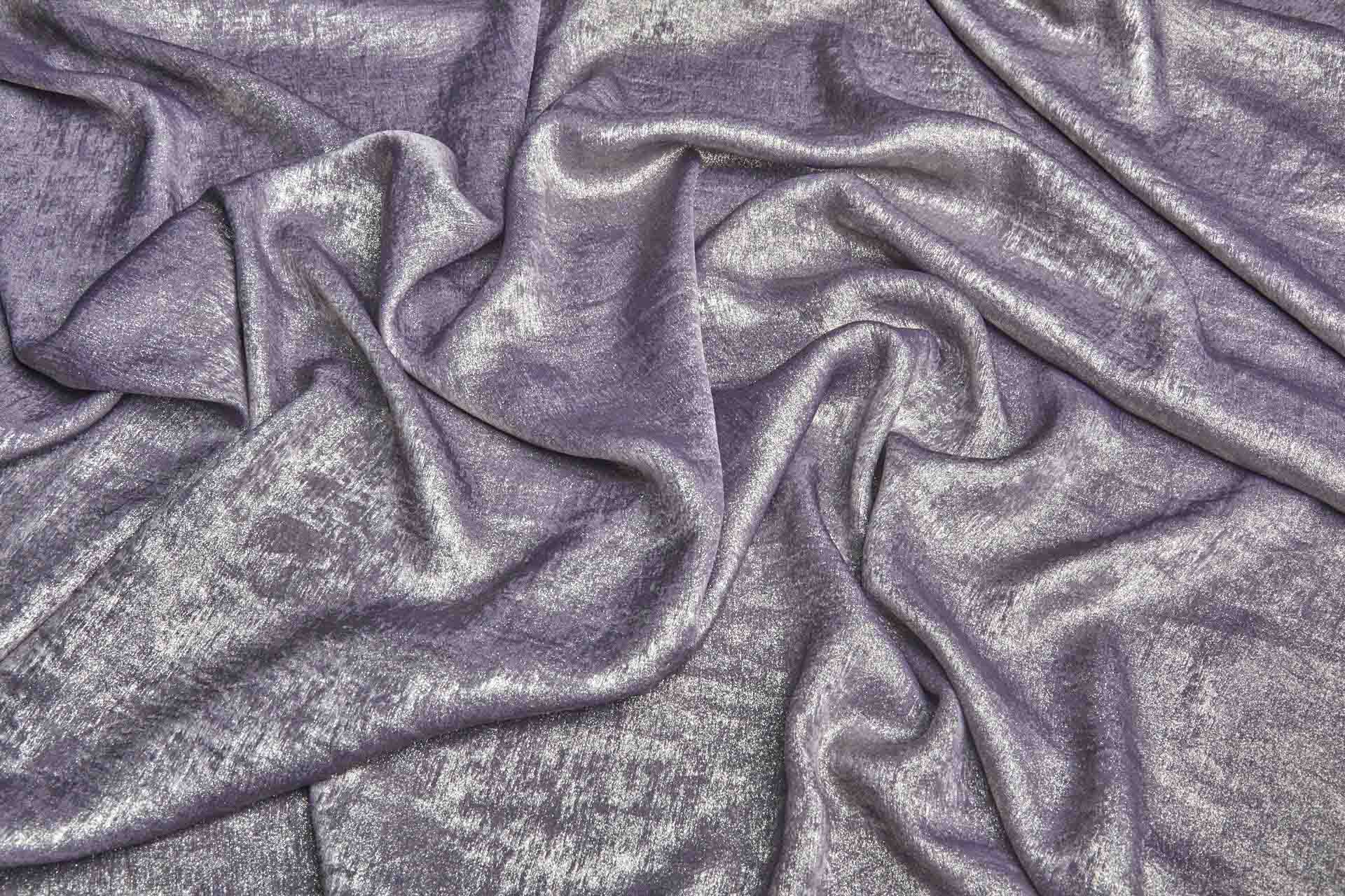 Foil Printed Polyester Satin in Mauve & Pale Gold fabric, image 4 of 7