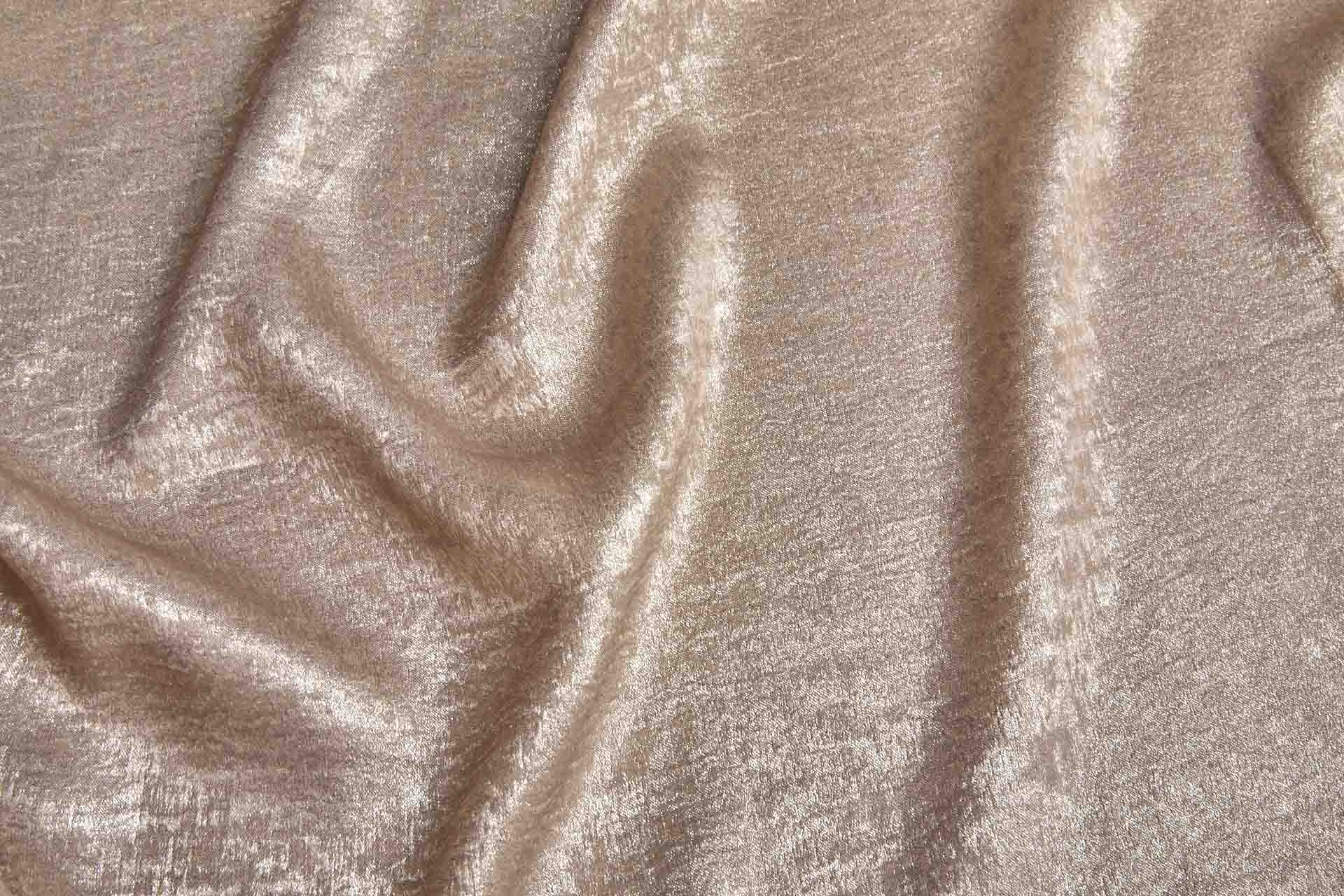 Foil Printed Polyester Satin in Taupe & Pale Gold fabric, image 2 of 7