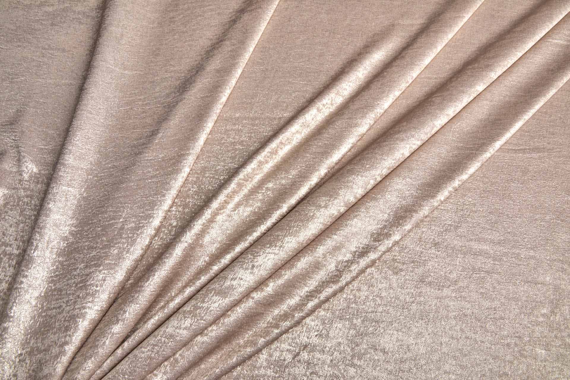 Foil Printed Polyester Satin in Taupe & Pale Gold fabric, image 3 of 7