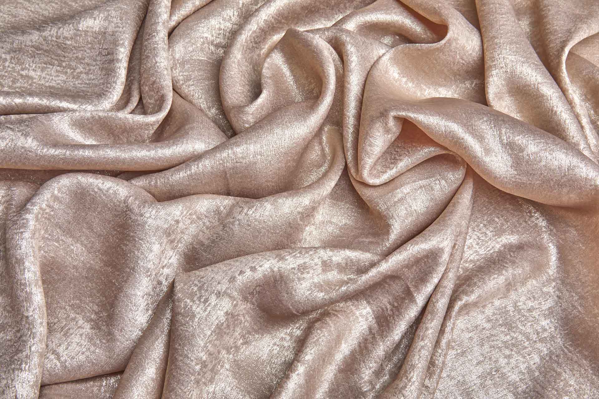 Foil Printed Polyester Satin in Taupe & Pale Gold fabric, image 6 of 7